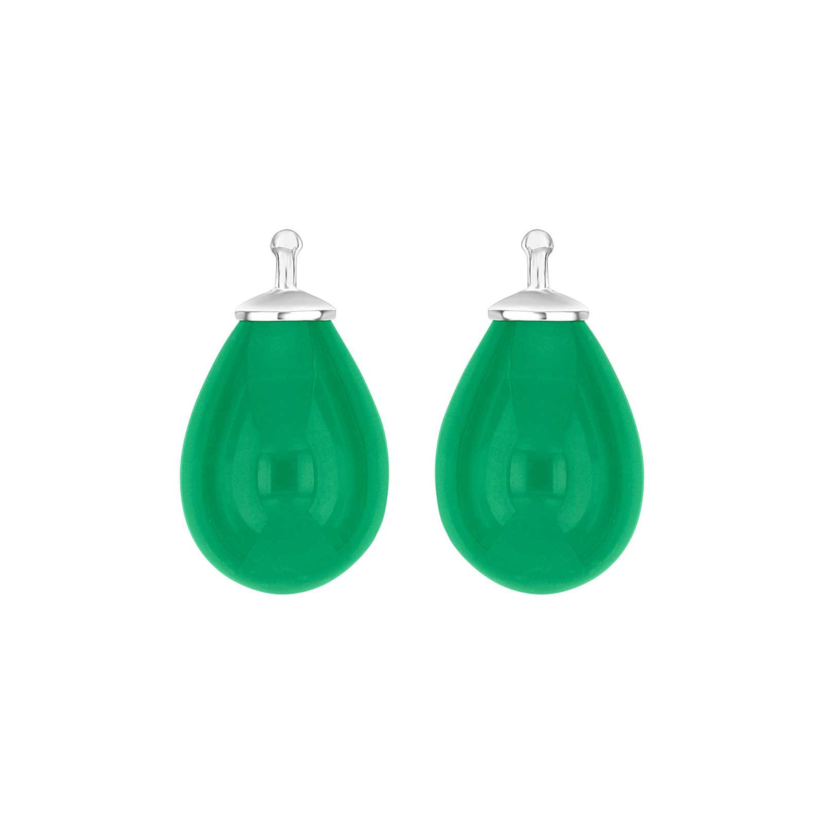 Elegante Heide-Heinzendorff-Tropfenohrringe aus Silber mit böhmischem Quarzglas und grünem Quarz – stilvoller Schmuck vom Schmuckzentrum.