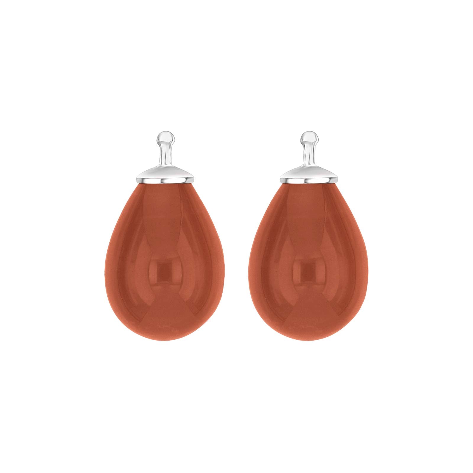 Heide Heinzendorff elegante Tropfenohrringe aus böhmischem Quarzglas und Silber mit raffiniert schimmerndem, rostrotfarbenem Quarz
