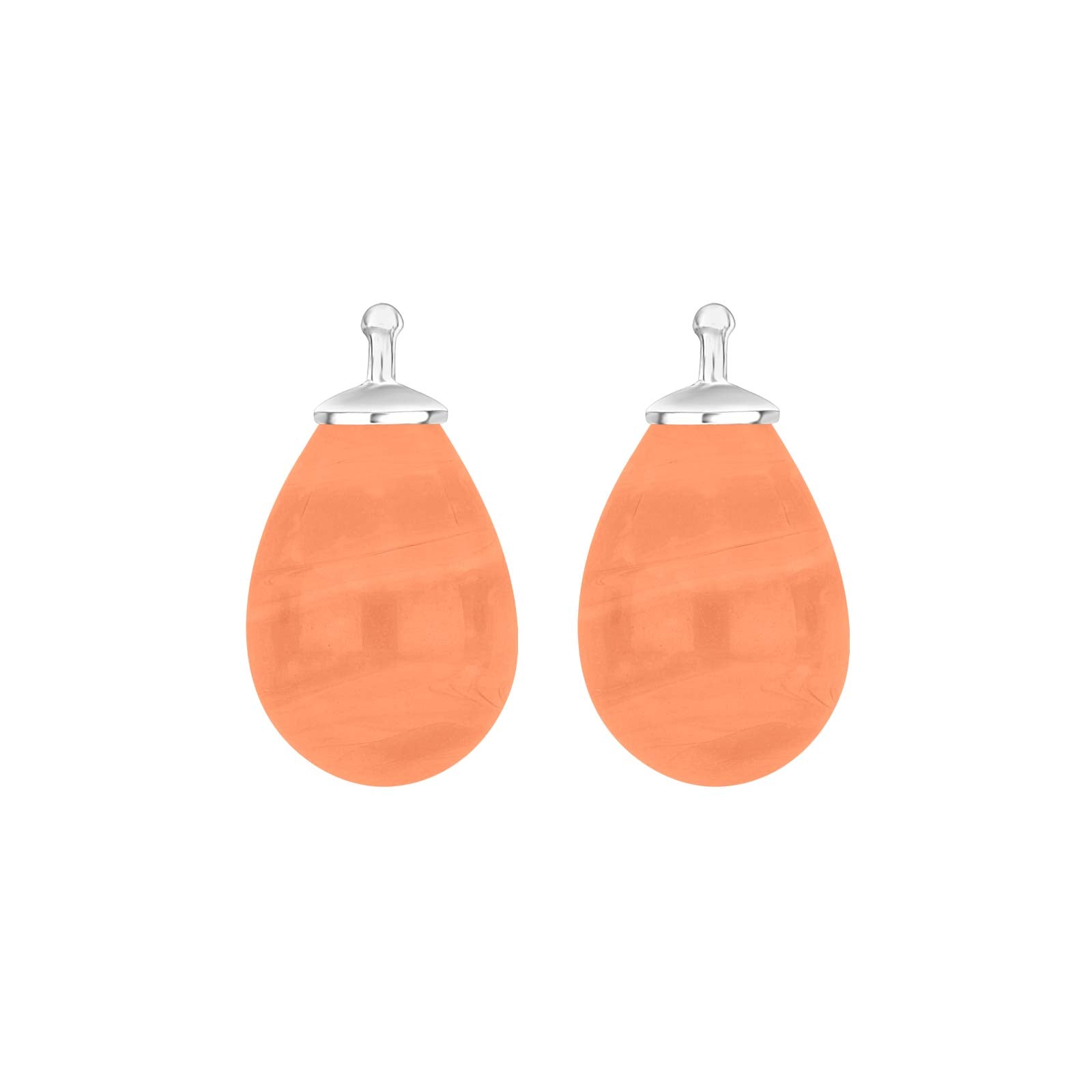 Eleganter Heide-Heinzendorff-Ohrhänger aus Silber mit tropfenförmigem, orangefarbenem böhmischem Quarzglas.