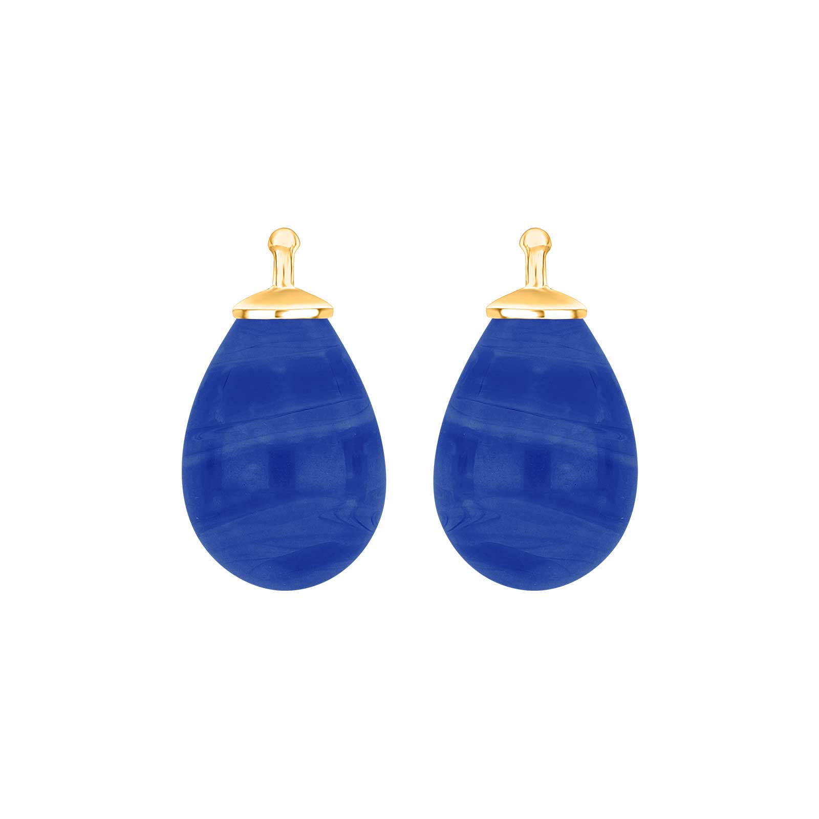 Eleganter Heide-Heinzendorff-Ohrringanhänger mit stilvollem Tropfen aus böhmischem Quarzglas und blauem Quarz, gefertigt aus vergoldetem Silber – ein raffiniertes Schmuckstück von Schmuckzentrum.