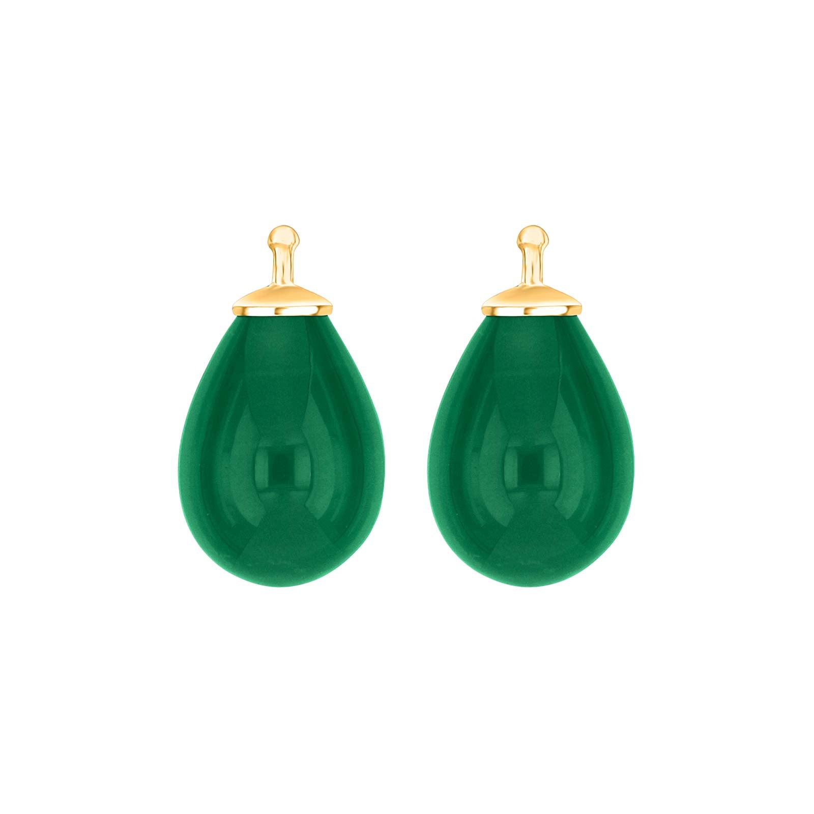 Heide Heinzendorff Ohrschmuck-Anhänger aus böhmischem Quarzglas in eleganter Tropfenform, aus vergoldetem Silber mit grünem Quarz – stilvoll und raffiniert bei Schmuckzentrum