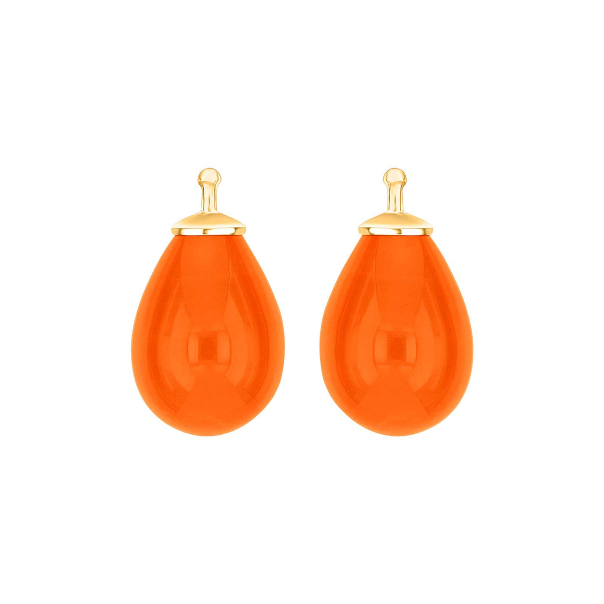 Heide Heinzendorff Tropfenanhänger aus böhmischem Quarzglas in elegant vergoldetem Silber mit orangefarbenem Quarz