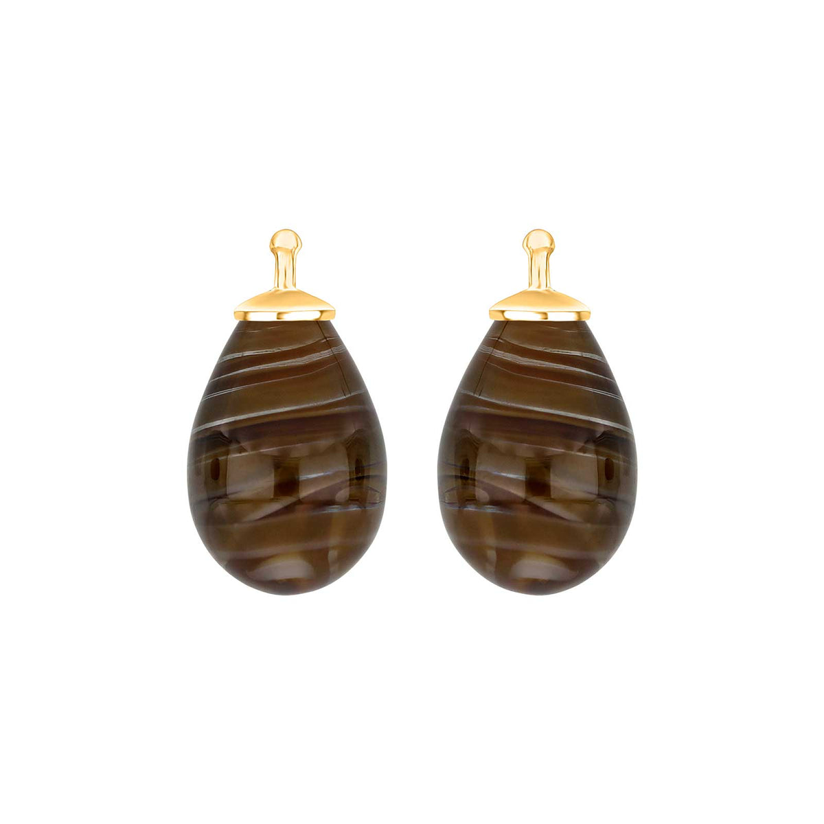 Elegante Heide Heinzendorff Tropfenohrringe aus vergoldetem Silber mit Quarz, 11 × 16 mm.