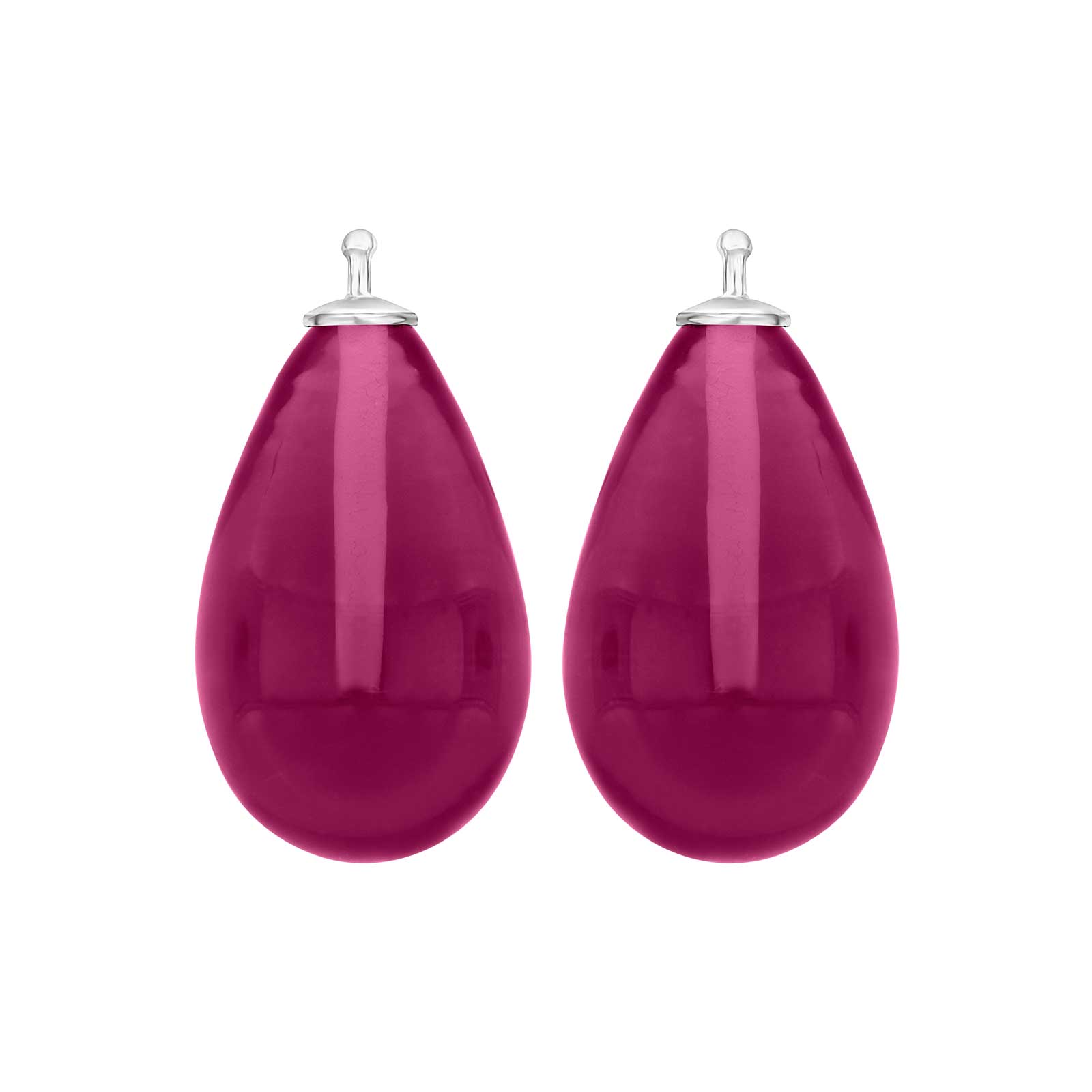 Elegante Heide Heinzendorff Ohrhänger in Tropfenform aus böhmischem Quarzglas sowie ein raffiniertes System-Anhänger-Element aus Silber mit rosafarbenem Quarz – stilvoll präsentiert im Schmuckzentrum.