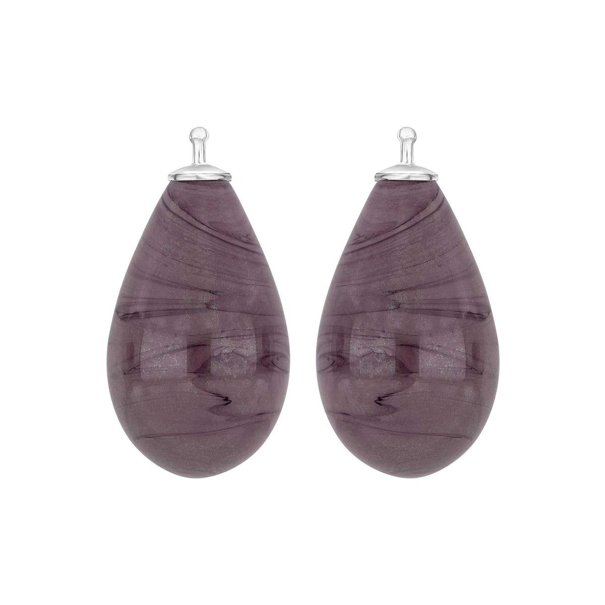 Elegante Heide Heinzendorff Tropfenohrringe aus Silber mit dunkelviolettem böhmischem Quarzglas – ein stilvolles und raffiniertes Schmuckstück.