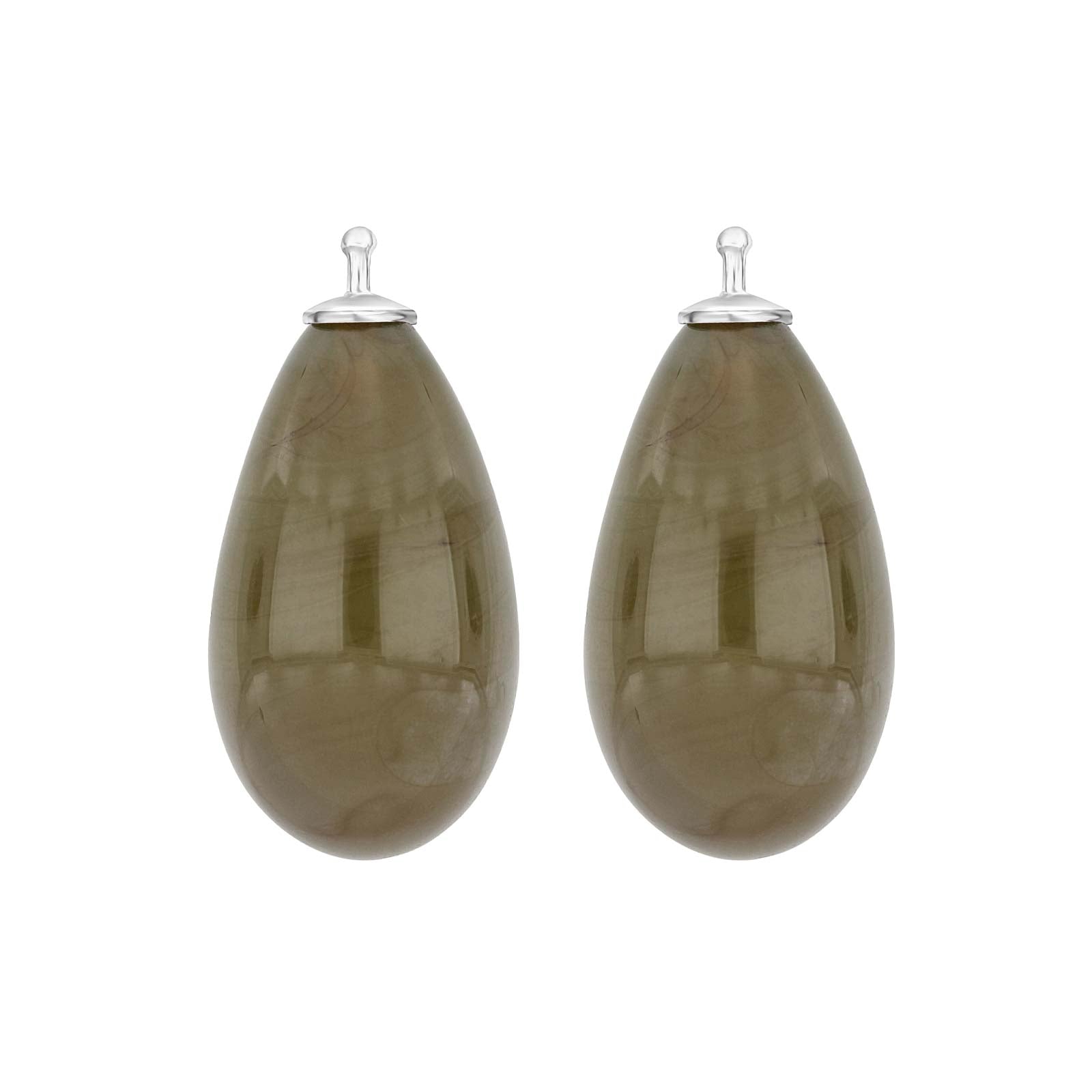 Heide Heinzendorff eleganter Tropfen-Anhänger aus böhmischem Quarzglas in stilvollem Silberdesign mit Quarz