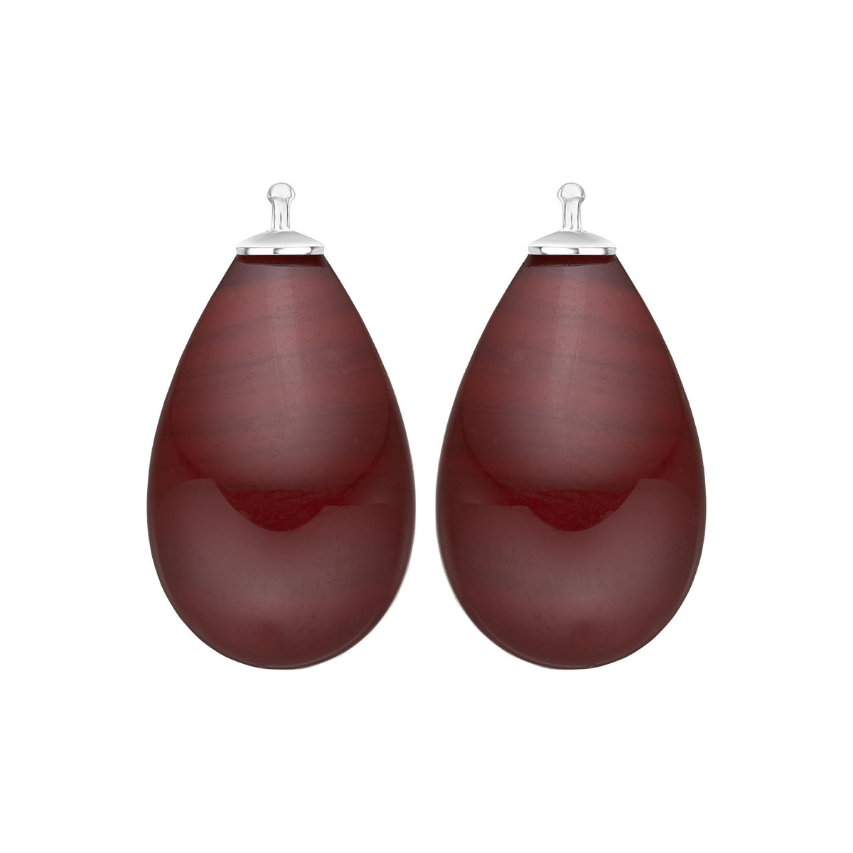 Eleganter Heide-Heinzendorff-Anhänger aus Silber mit böhmischem Quarzglas-Tropfen in Farbe 84.