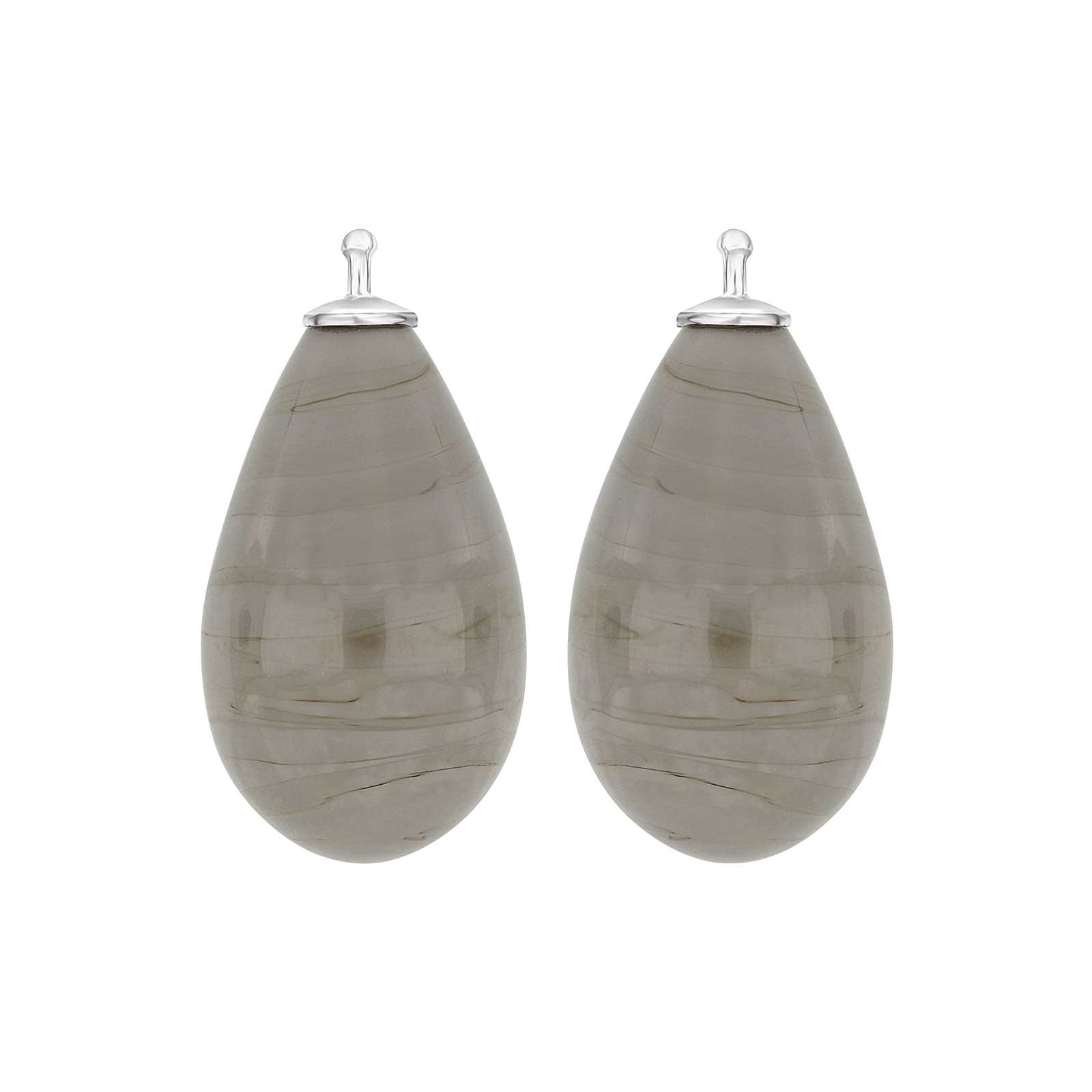 Elegante Heide Heinzendorff Tropfenohrringe aus Silber mit braunem Quarz, 24 × 12 mm