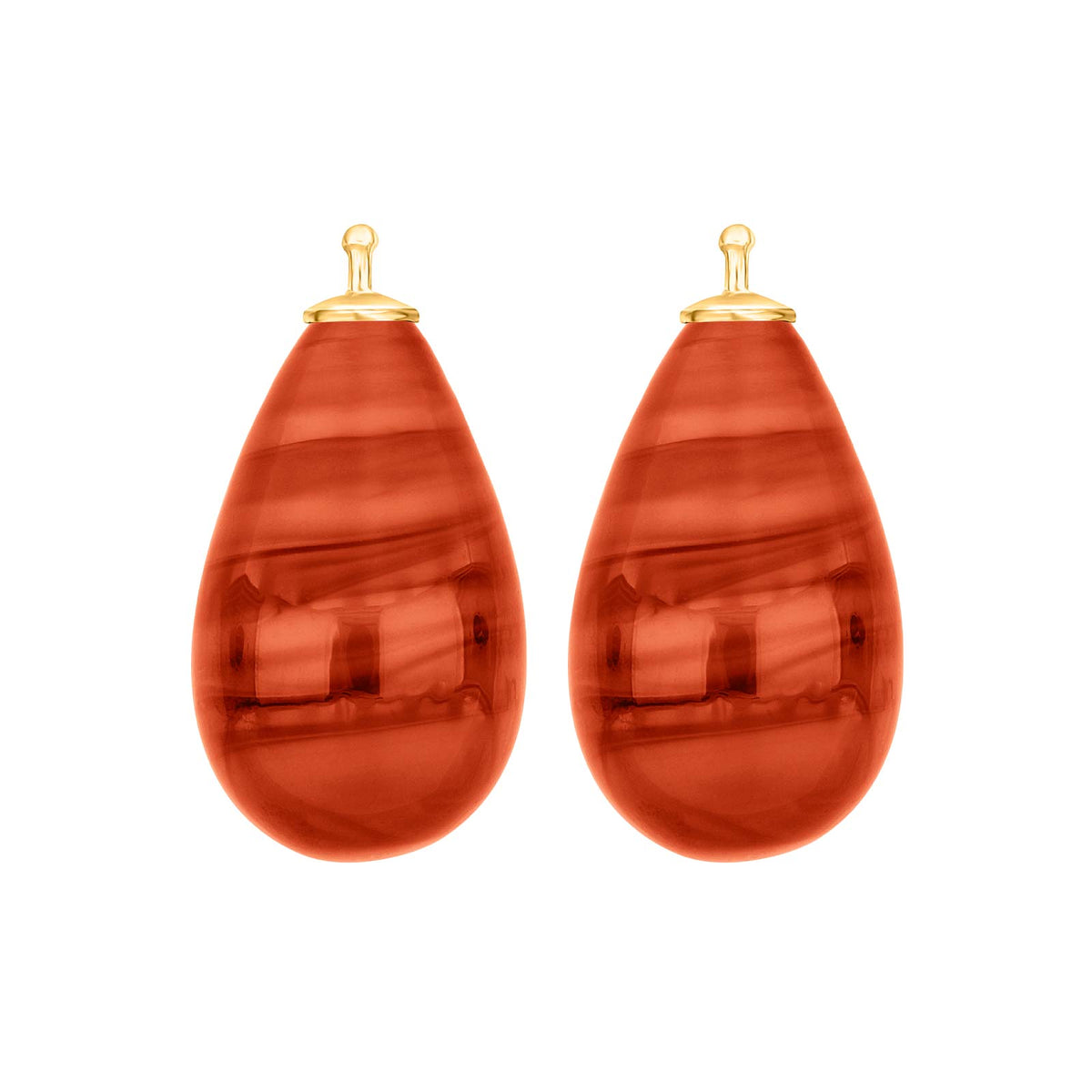 Elegante Heide Heinzendorff Ohrhänger aus böhmischem Quarzglas mit tropfenförmigen, rotbraunen Quarzdetails in vergoldetem Silber – stilvoll und raffiniert bei Schmuckzentrum.