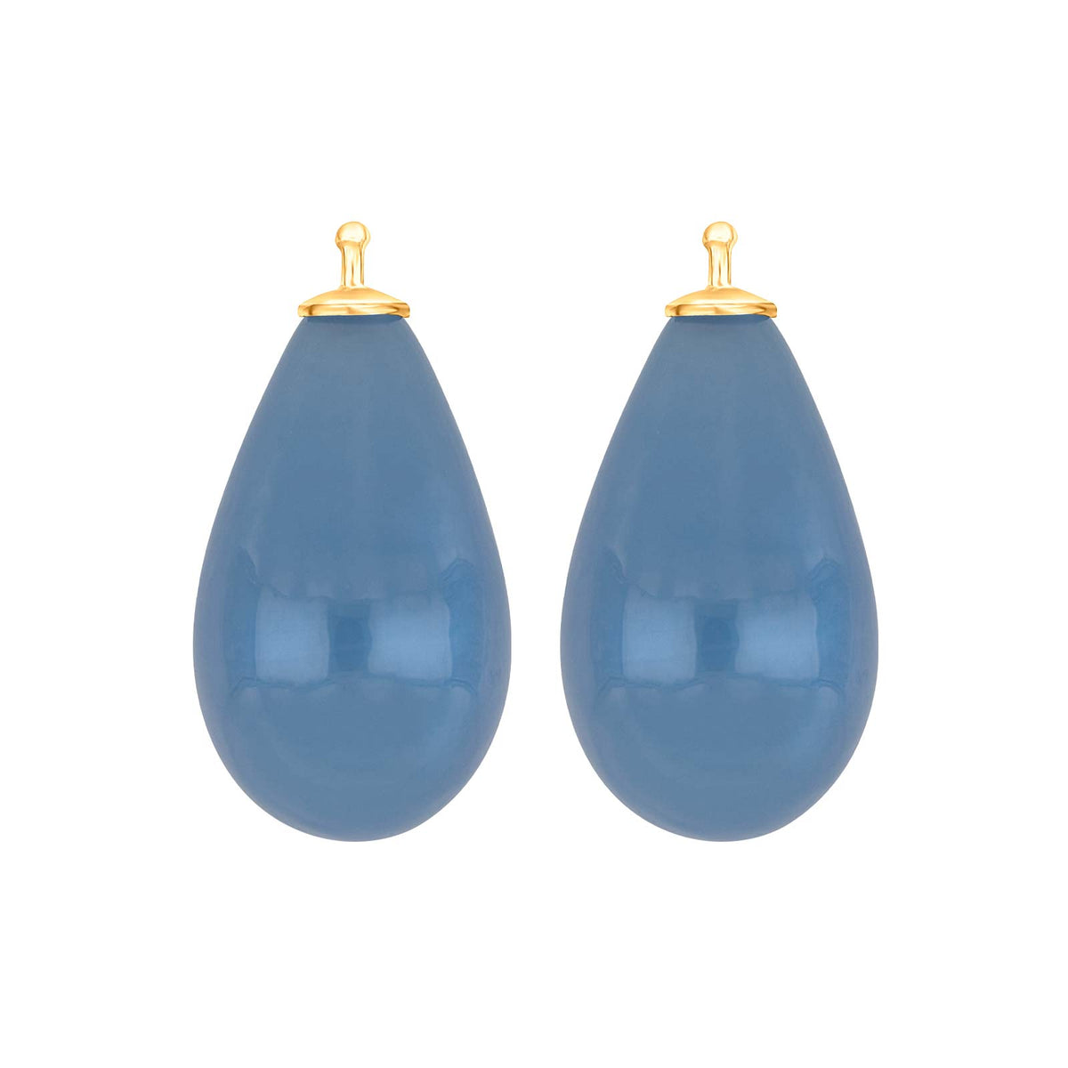 Eleganter Heide-Heinzendorff-Tropfenanhänger aus böhmischem Quarzglas und vergoldetem Silber mit stilvoll schimmerndem, pudrig blauem Quarz – exklusiv im Schmuckzentrum.