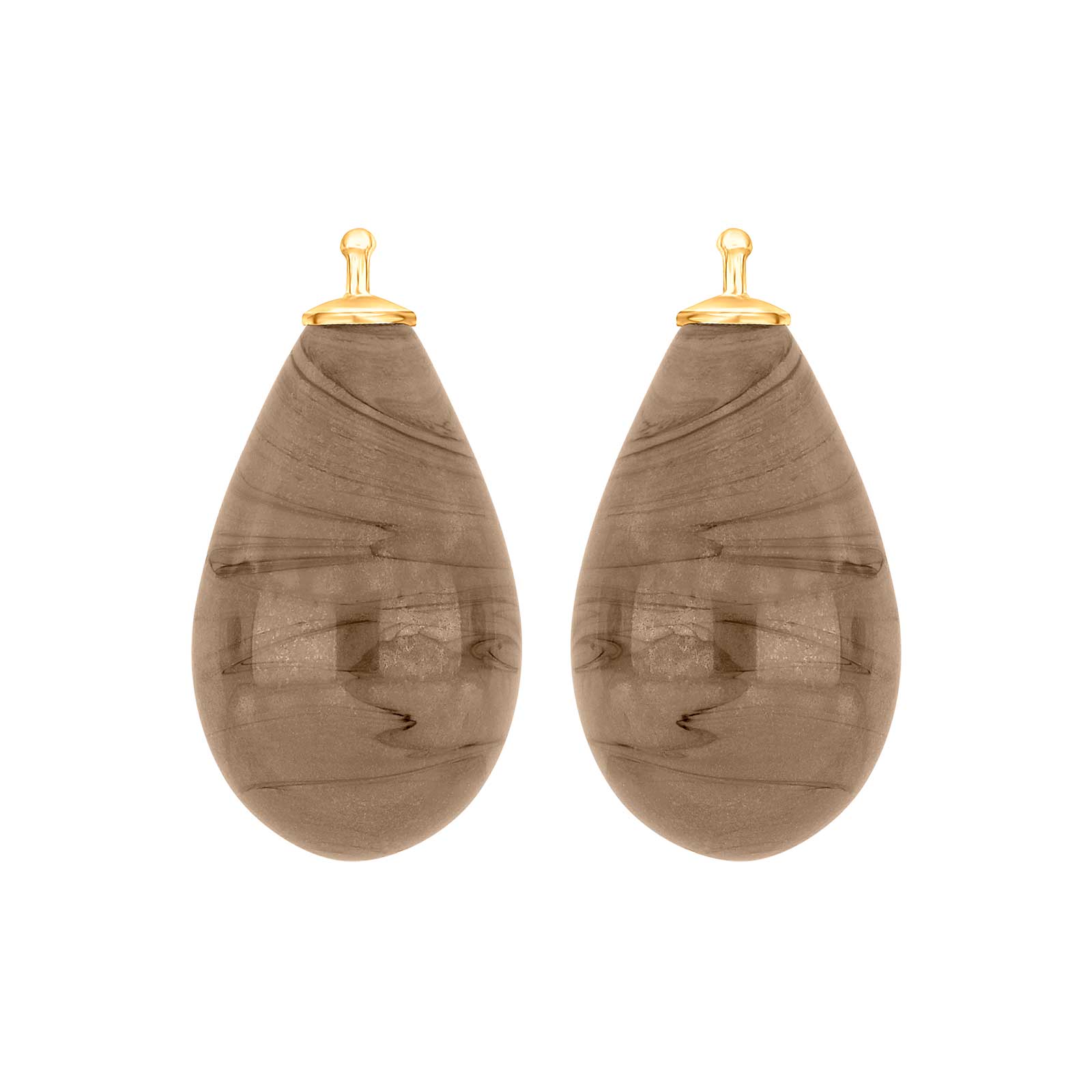 Eleganter Heide Heinzendorff Tropfenanhänger aus böhmischem Quarzglas und vergoldetem Silber mit Quarz, 12 × 24 mm