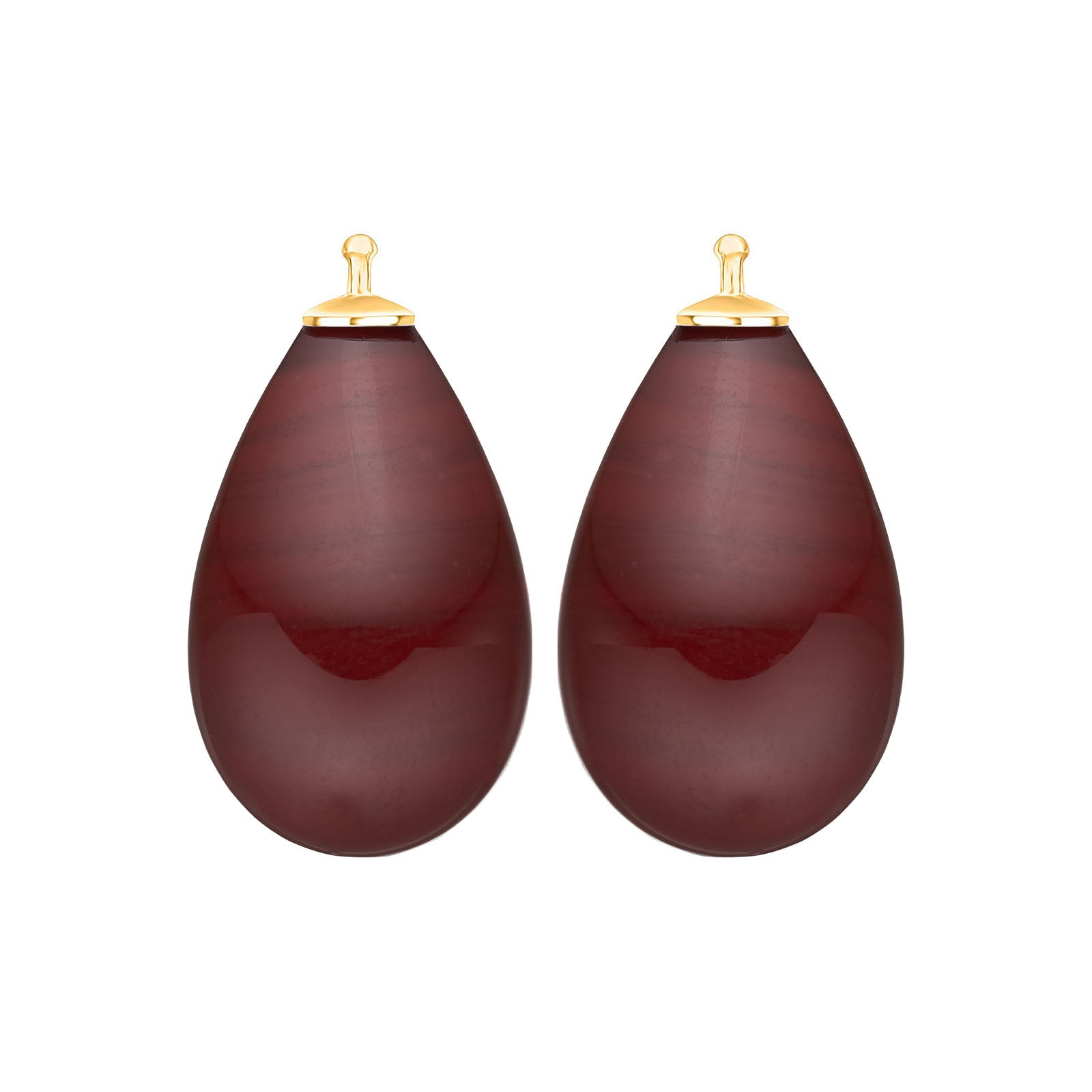 Elegante Heide Heinzendorff Tropfenohrringe aus vergoldetem Silber mit stilvollem böhmischem Quarzglas in einem raffinierten Rotbraun.