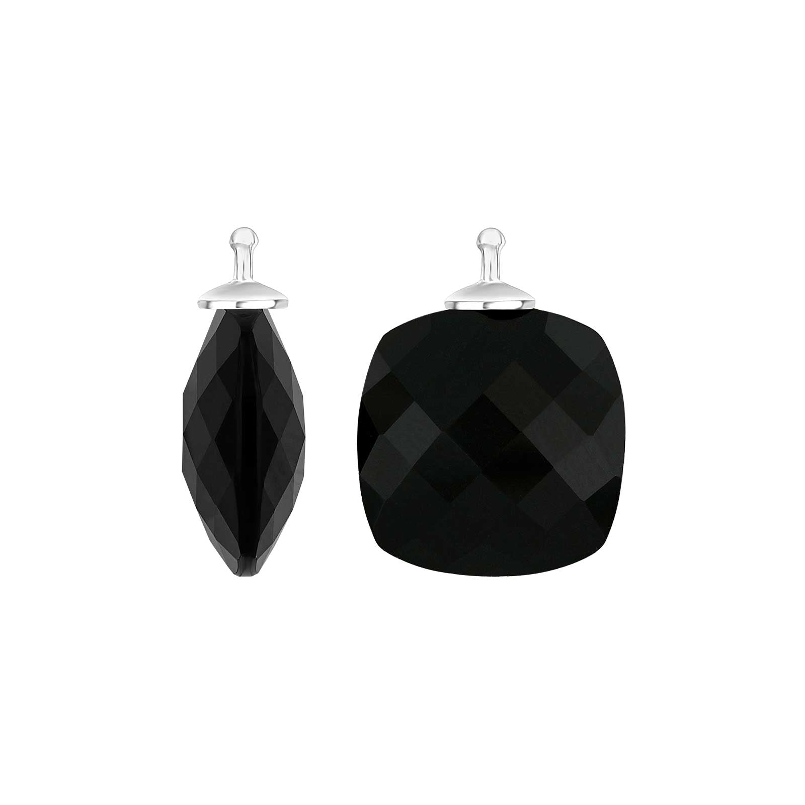 Eleganter Heide-Heinzendorff-Systemanhänger für Ohrringe aus Silber mit quadratischem, facettiertem violettem Quarzglas – stilvoll und raffiniert.