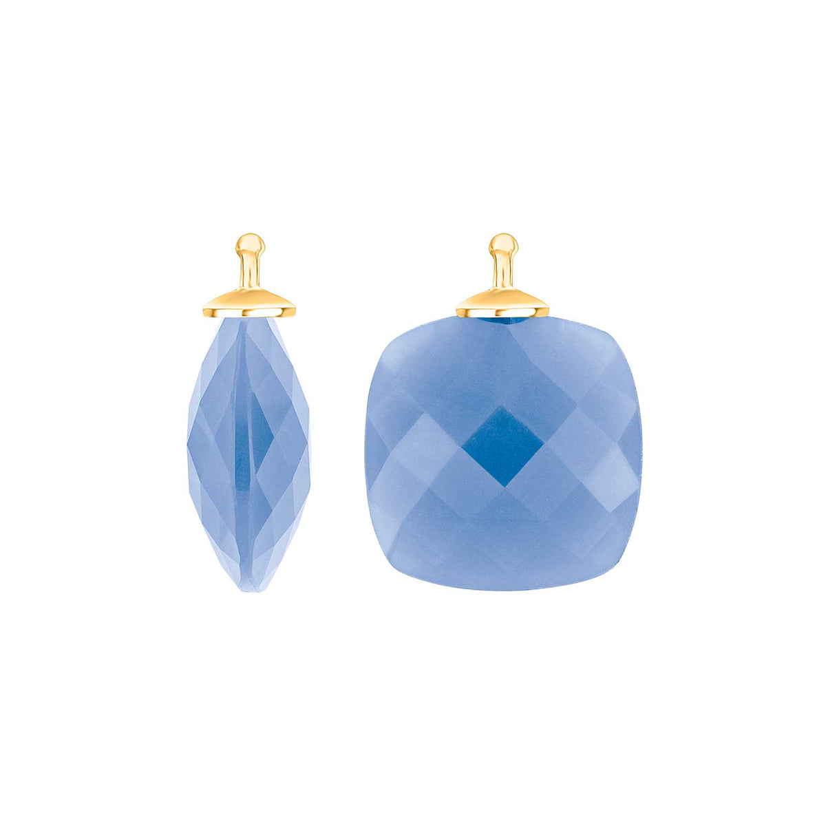 Heide Heinzendorff System-Anhänger für Ohrringe aus vergoldetem Silber mit facettiertem violettem Quarzglas – ein elegantes und raffiniertes Schmuckstück von Schmuckzentrum.