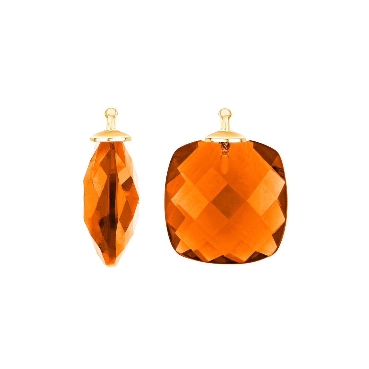 Elegante Heide-Heinzendorff-Ohrringe aus facettiertem Glas in Farbe 68, gefertigt aus vergoldetem Silber mit Quarz – stilvoll und raffiniert.