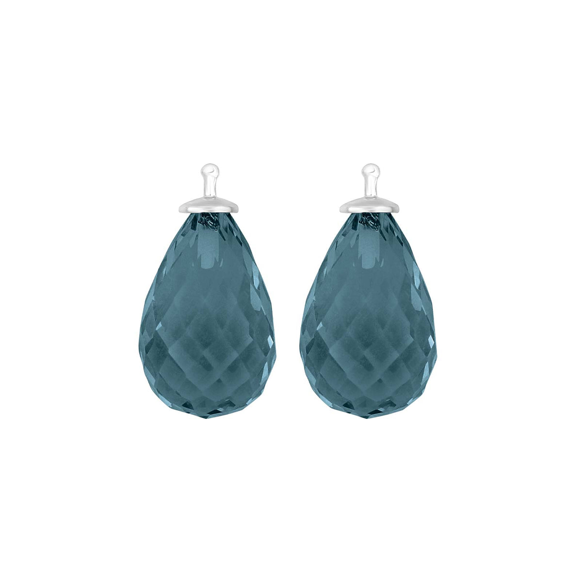 Heide Heinzendorff Quarzglas-Ohrringe und System-Anhänger aus Silber mit tropfenförmigem, facettiertem Quarz in Farbe 42 – eleganter und zeitloser Schmuck vom Schmuckzentrum