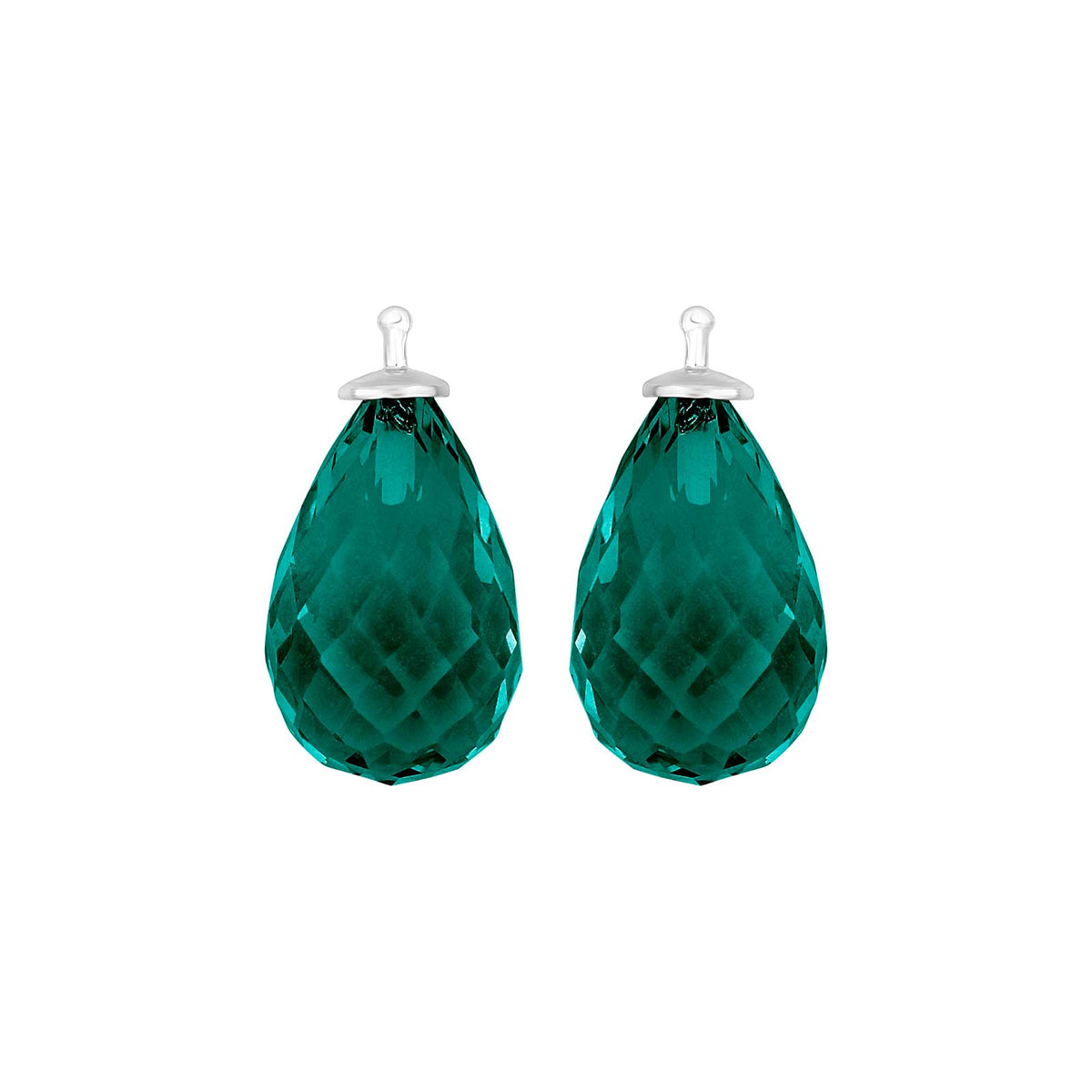 Elegante, facettierte Ohrringe aus violettem Quarzglas von Heide Heinzendorff, eingefasst in stilvollem rhodiniertem Silber
