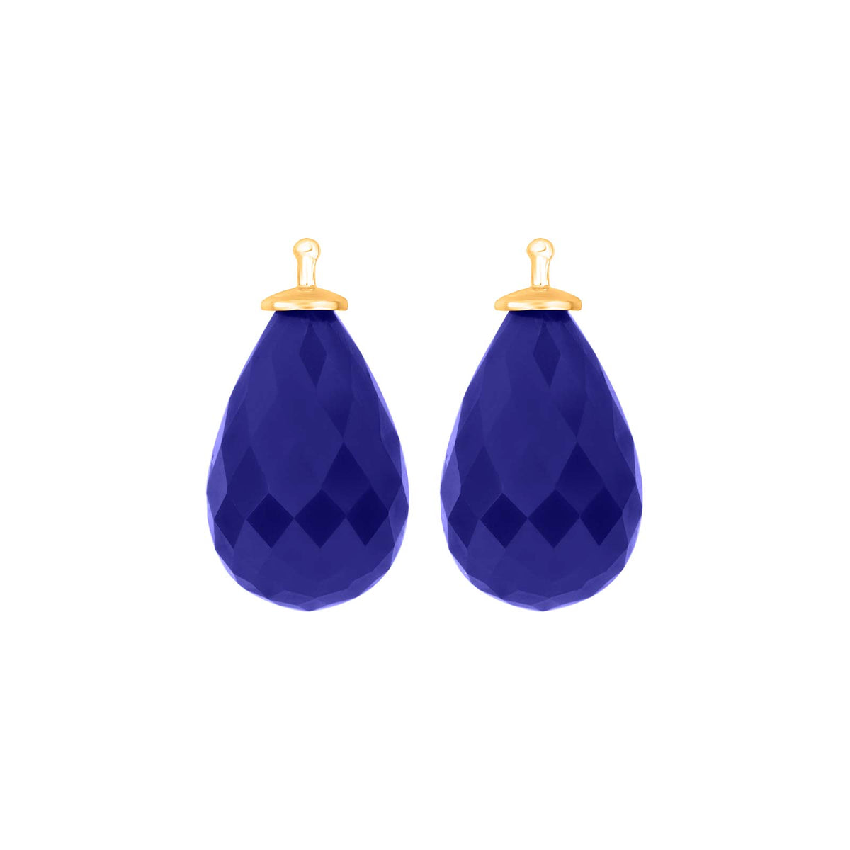 Heide Heinzendorff facettierter Quarzglas-Anhänger für Ohrringe aus vergoldetem Silber mit elegantem, tropfenförmigem violettem Quarz