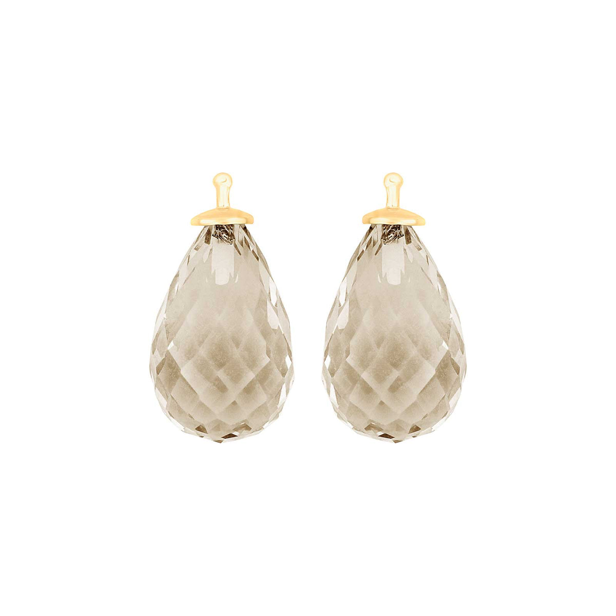Elegante Heide-Heinzendorff-Ohrringe aus vergoldetem Silber mit facettiertem lila Quarz – stilvoller Schmuck mit raffiniertem Quarzglas-Design.