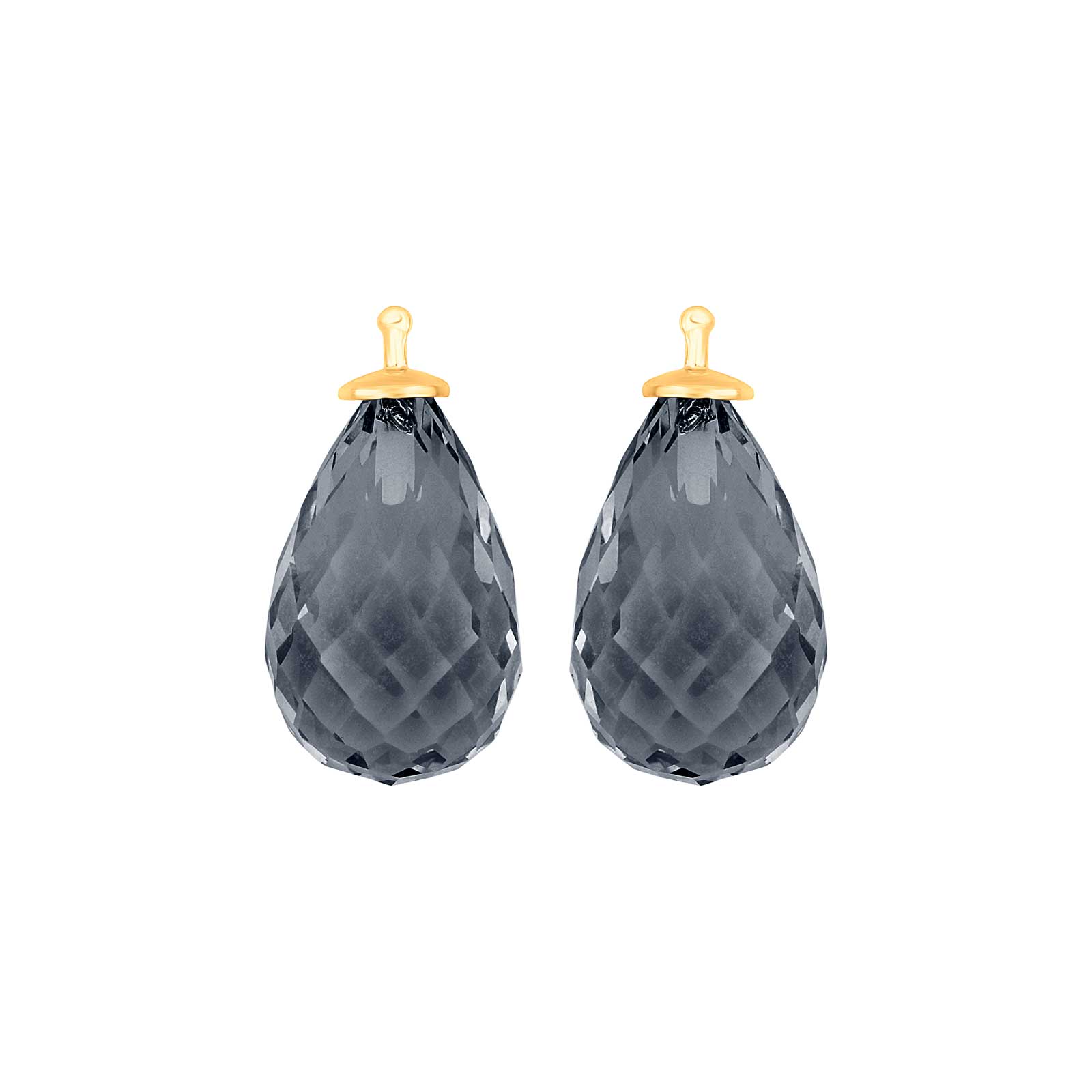 Elegante Heide-Heinzendorff-Ohrringe aus vergoldetem Silber mit tropfenförmigen, facettierten Quarzglassteinen in der Farbe 91 – stilvoll präsentiert von Schmuckzentrum.
