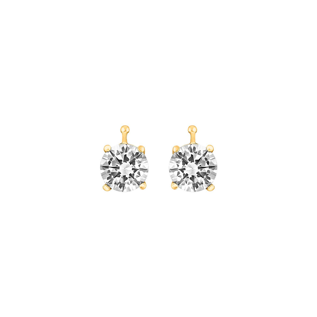 Elegante Heide Heinzendorff Ohrringe aus vergoldetem Silber mit Kristallglas in Farbe 01 und funkelndem Zirkonia, 7 mm