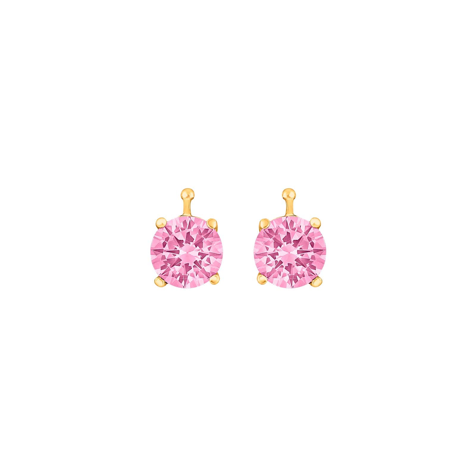Elegante Heide Heinzendorff Kristallglas-Ohrringe aus vergoldetem Silber mit pinkfarbenen Zirkonia, 7 mm