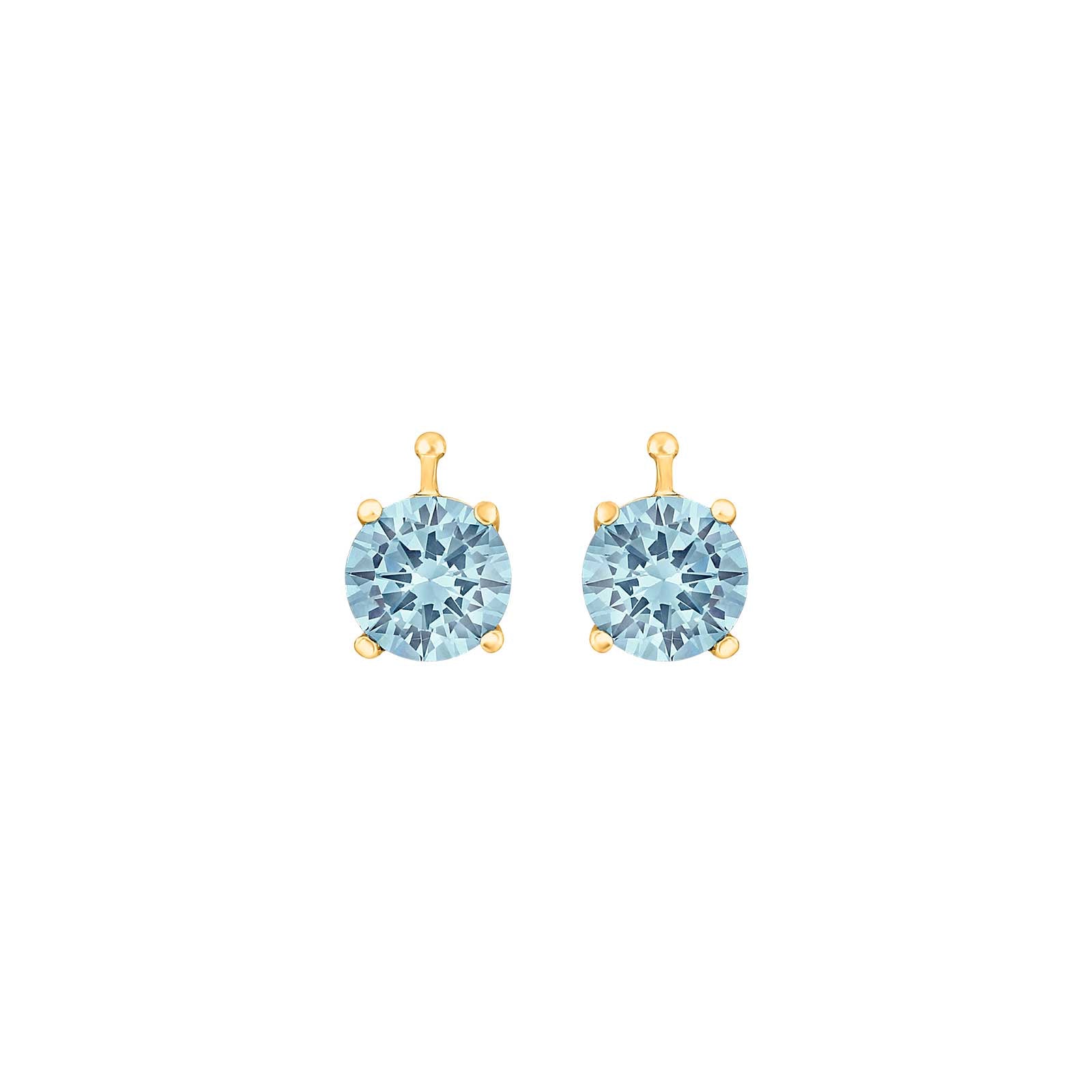 Elegante Heide-Heinzendorff-Ohrringe aus vergoldetem Silber mit hellblauem Kristallglas und funkelnden Zirkonia – ein stilvolles, zeitloses Schmuckstück vom Schmuckzentrum.