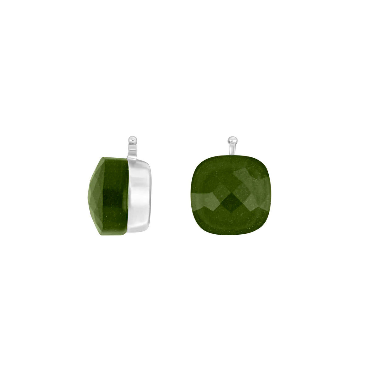 Elegante Heide Heinzendorff Ohrringe aus rhodiniertem Silber mit quadratischem, facettiertem Quarzglas in Farbe 61