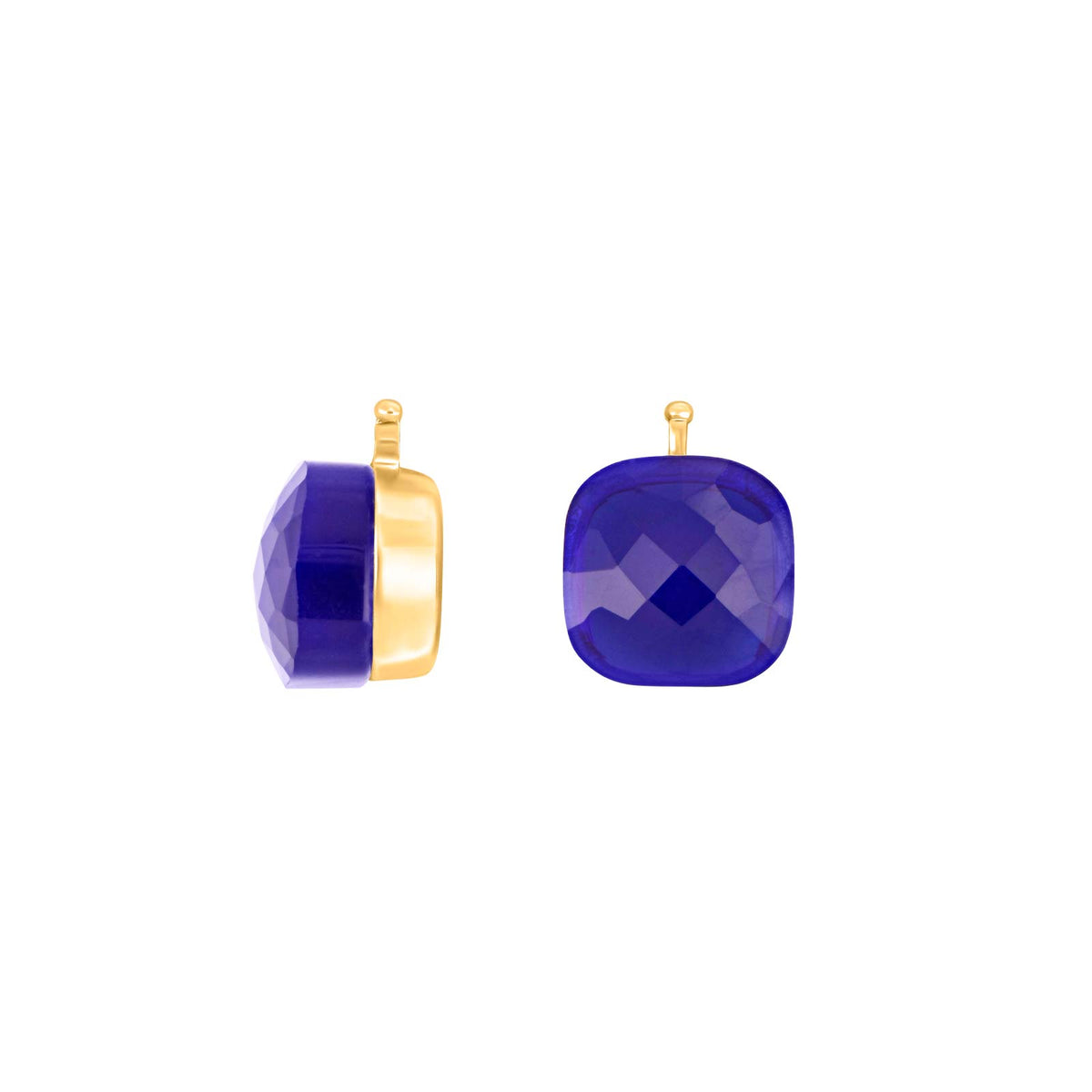 Heide Heinzendorff Anhänger aus vergoldetem Silber mit elegantem, facettiertem, quadratischem weißem Quarzglas in 10 x 10 mm – stilvoll und zeitlos.