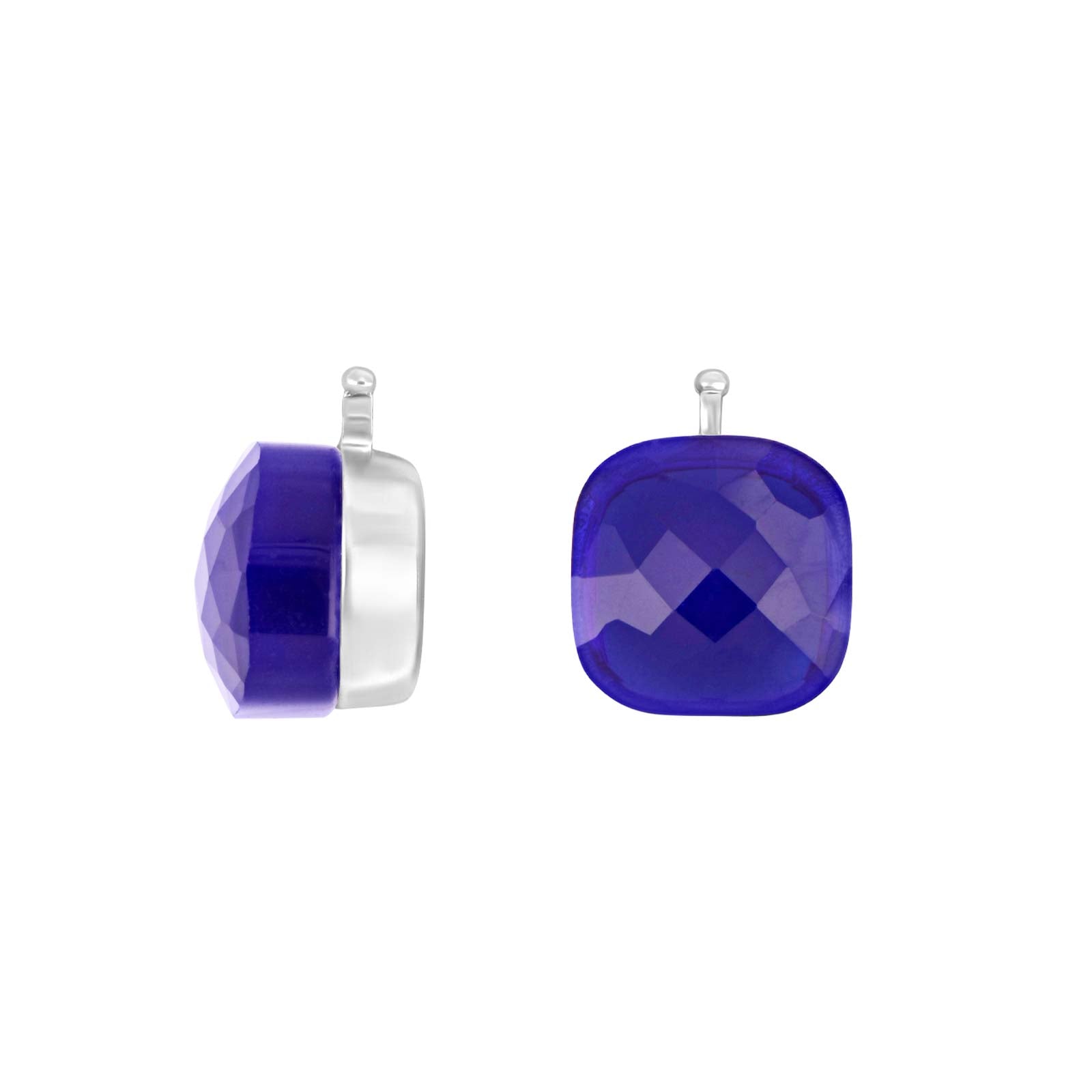 Elegante, facettierte Ohrringe von Heide Heinzendorff aus edlem Silber mit violettem Quarz, 12 × 12 mm – ein stilvolles und zeitloses Schmuckstück.