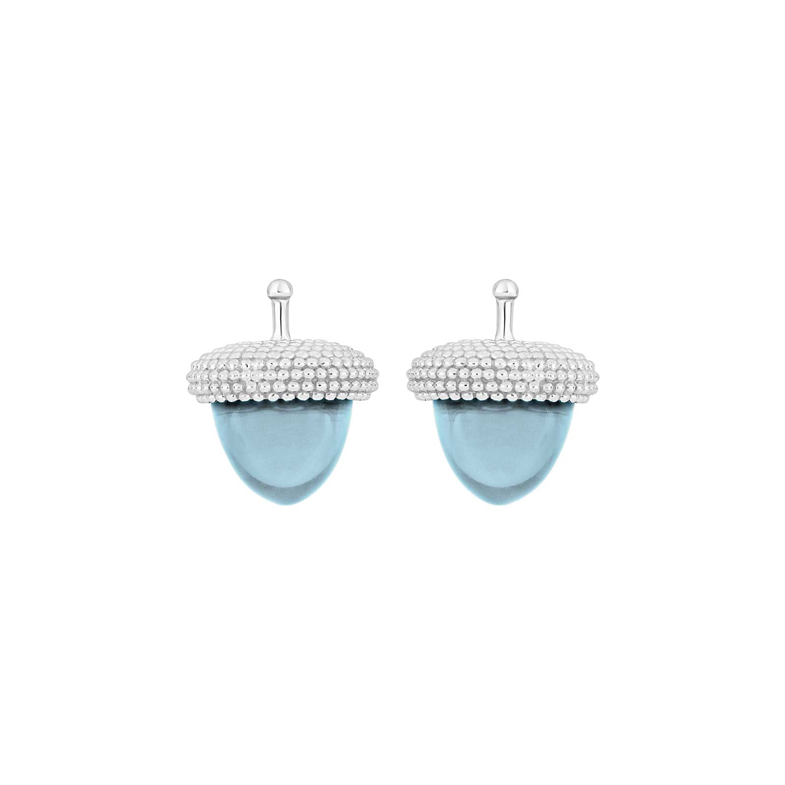 Elegante Heide-Heinzendorff-Eichel-Ohrringe aus Silber mit edlem blauem Quarz – ein stilvolles und zeitloses Schmuckstück.