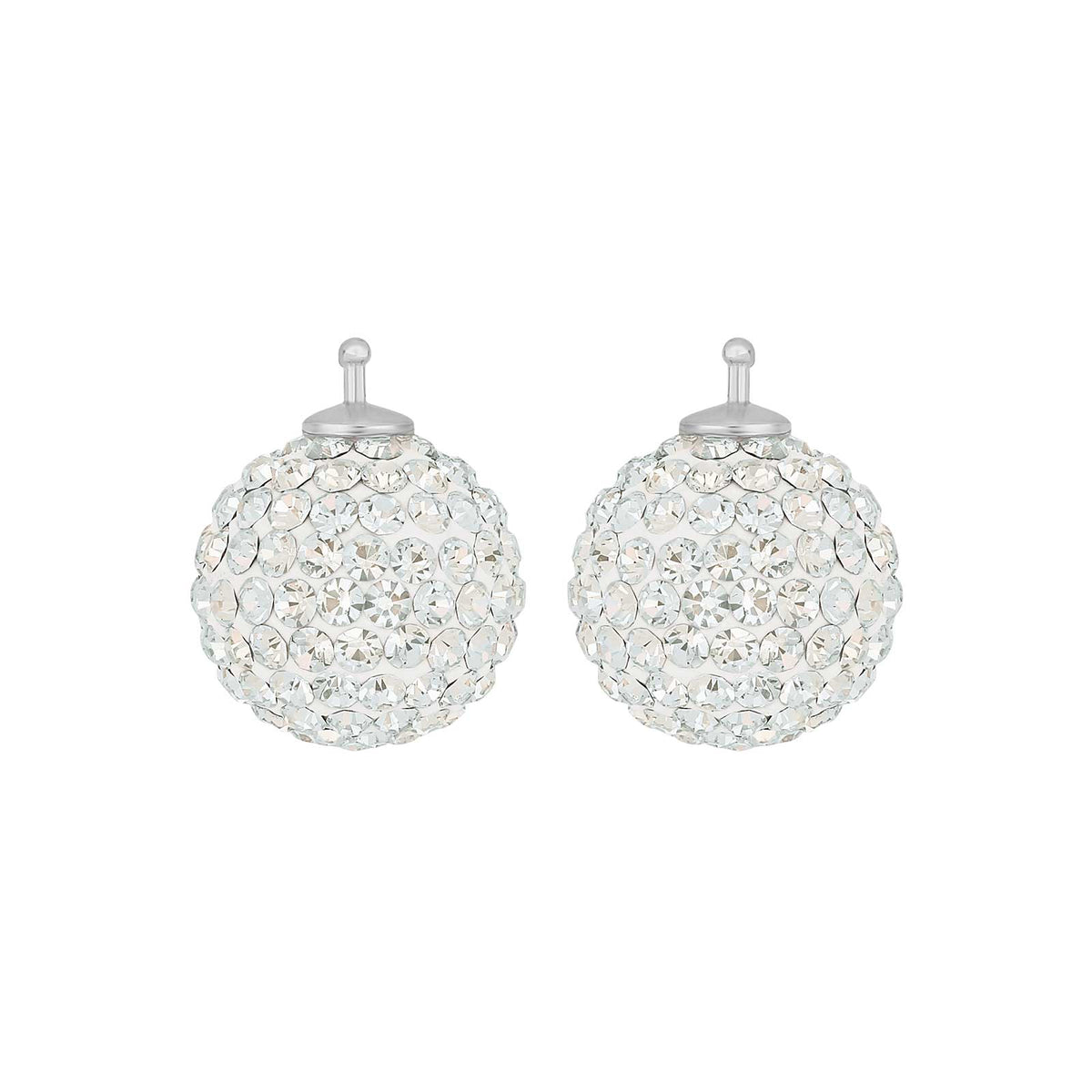 Elegante Heide Heinzendorff Pavé-Kugelohrringe aus Silber mit funkelnden Zirkonia, 14 × 14 mm
