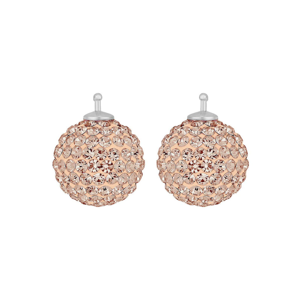 Elegante Heide Heinzendorff Pavé-Kugelohrringe aus Silber mit funkelnden Zirkonia