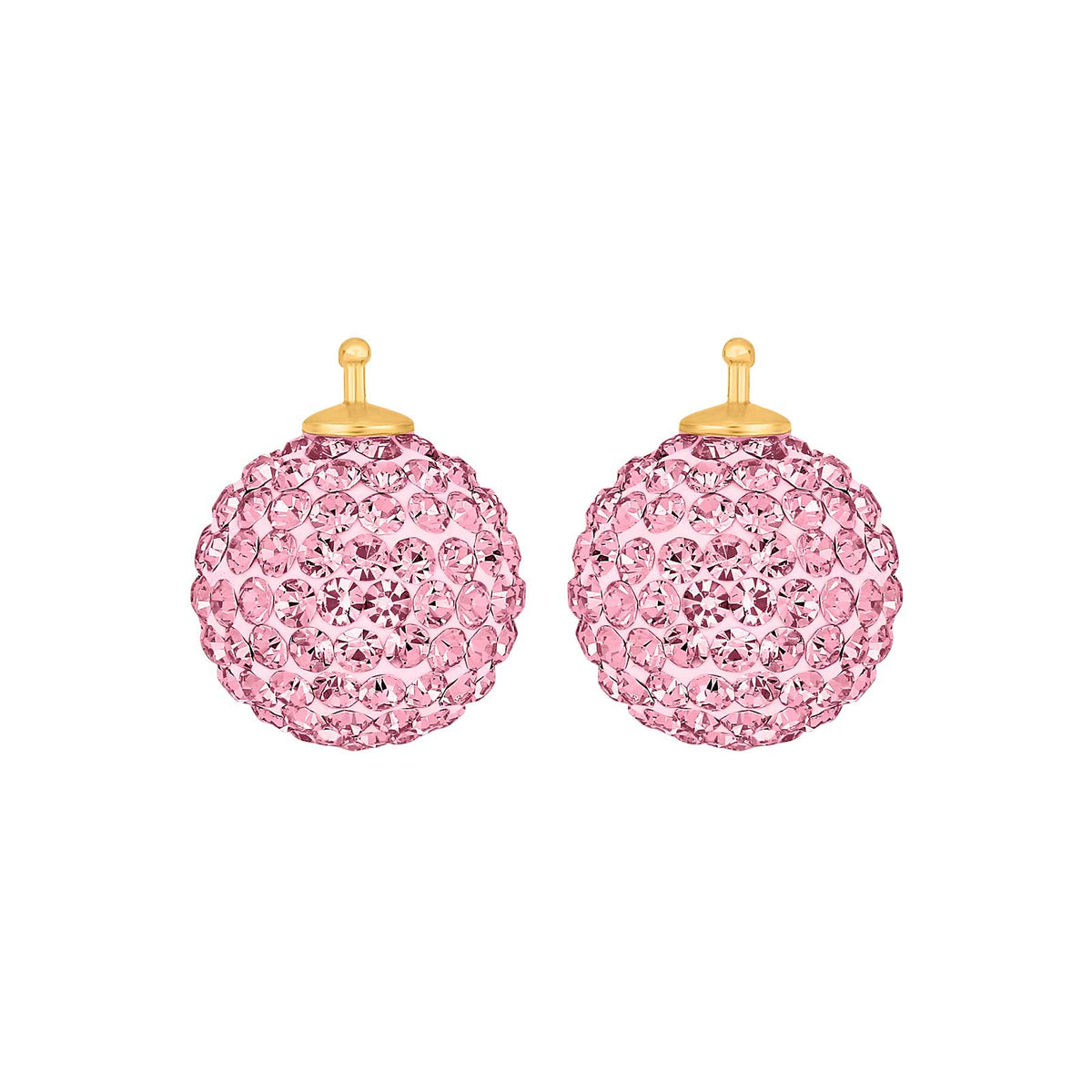 Heide Heinzendorff Pavé-Kugelanhänger aus vergoldetem Silber mit funkelnden weißen Zirkonia, 14 mm, für stilvolle System-Ohrschmuck-Kreationen.