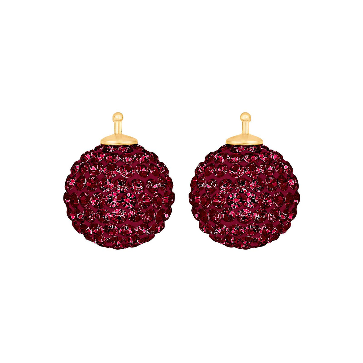 Elegante Heide Heinzendorff Pavé-Kugelohrringe aus vergoldetem Silber mit funkelnden roten Zirkonia, 14 mm