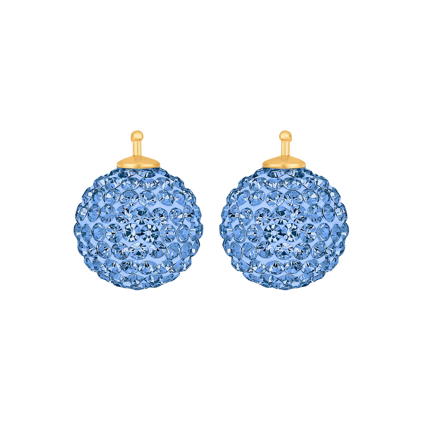 Elegante Heide Heinzendorff Pavé-Kugelohrringe aus vergoldetem Silber mit funkelnden weißen Zirkonia