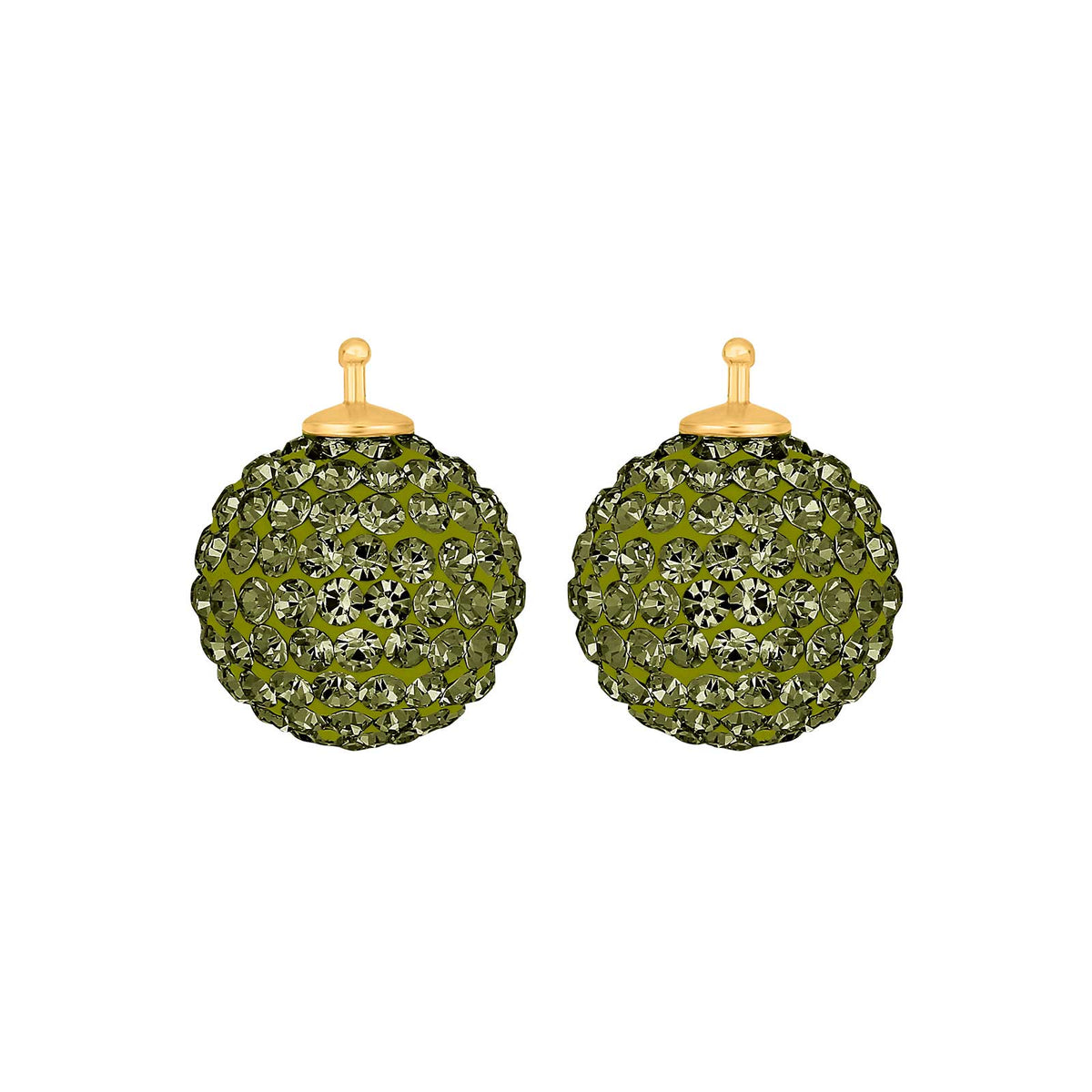 Heide Heinzendorff Pavé-Kugel mit Hakenanhänger aus vergoldetem Silber und eleganten olivfarbenen Zirkoniasteinen