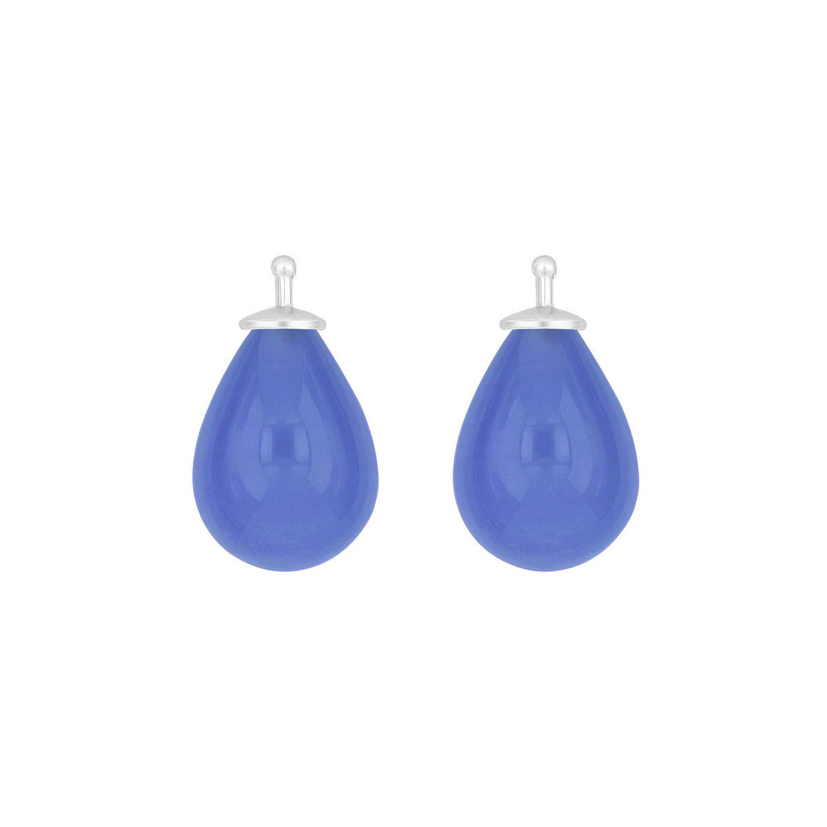 Elegante Heide Heinzendorff Ohrhänger aus Silber mit stilvollen, tropfenförmigen Anhängern aus böhmischem blauem Quarzglas in 9 × 14 mm – erhältlich im Schmuckzentrum.