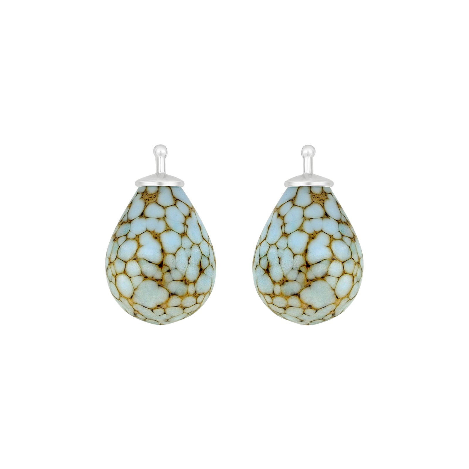 Elegante Heide Heinzendorff Tropfenohrringe aus Silber mit böhmischem Quarzglas sowie hellblauen und weißen Quarzsteinen – stilvoller Schmuck vom Schmuckzentrum.