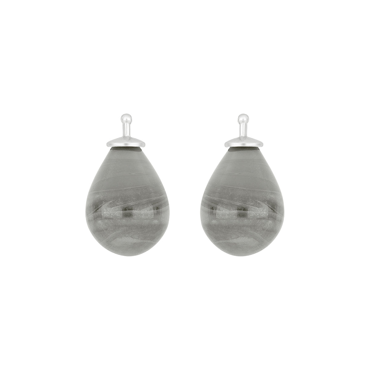 Elegante Heide-Heinzendorff-Ohrring-Anhänger aus rhodiniertem Silber mit böhmischen Quarzglas-Tropfen in 9 × 14 mm – stilvoller und zeitloser Schmuck von Schmuckzentrum.