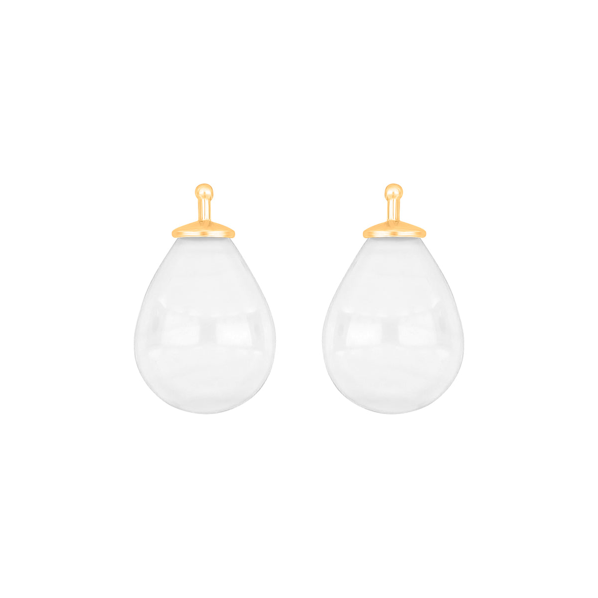 Eleganter Heide-Heinzendorff-Tropfenanhänger aus böhmischem Quarzglas und vergoldetem Silber mit Quarzdetail