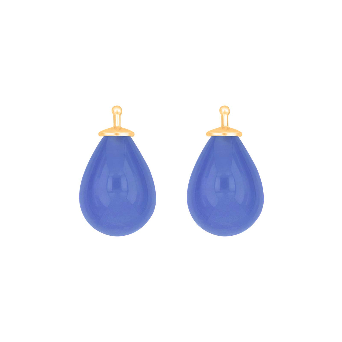 Eleganter Heide Heinzendorff Ohrring-Anhänger in Tropfenform aus böhmischem Quarzglas, gefertigt aus vergoldetem Silber mit weißem Quarz.