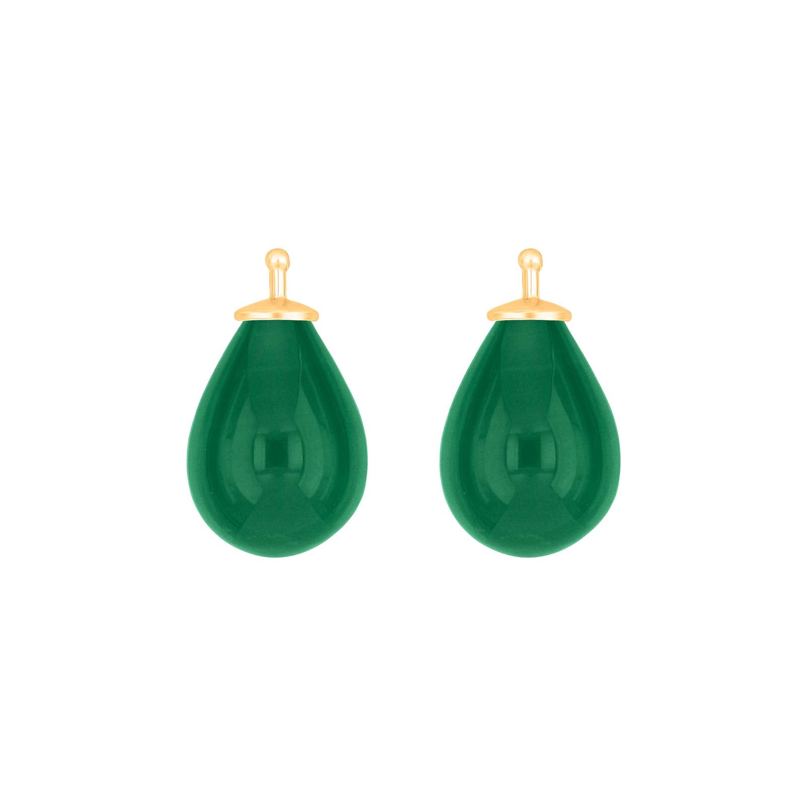 Eleganter Heide Heinzendorff Ohrring-Anhänger aus böhmischem Quarzglas und vergoldetem Silber mit raffiniertem grünem Quarz, 14 x 9 mm – stilvoller Schmuck vom Schmuckzentrum.