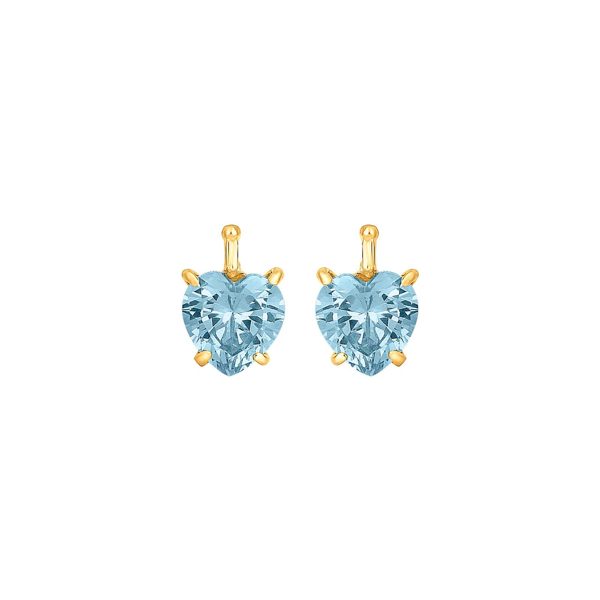 Eleganter Heide-Heinzendorff-Herzanhänger aus vergoldetem Silber mit hellblauem Zirkonia, 8 × 8 mm.