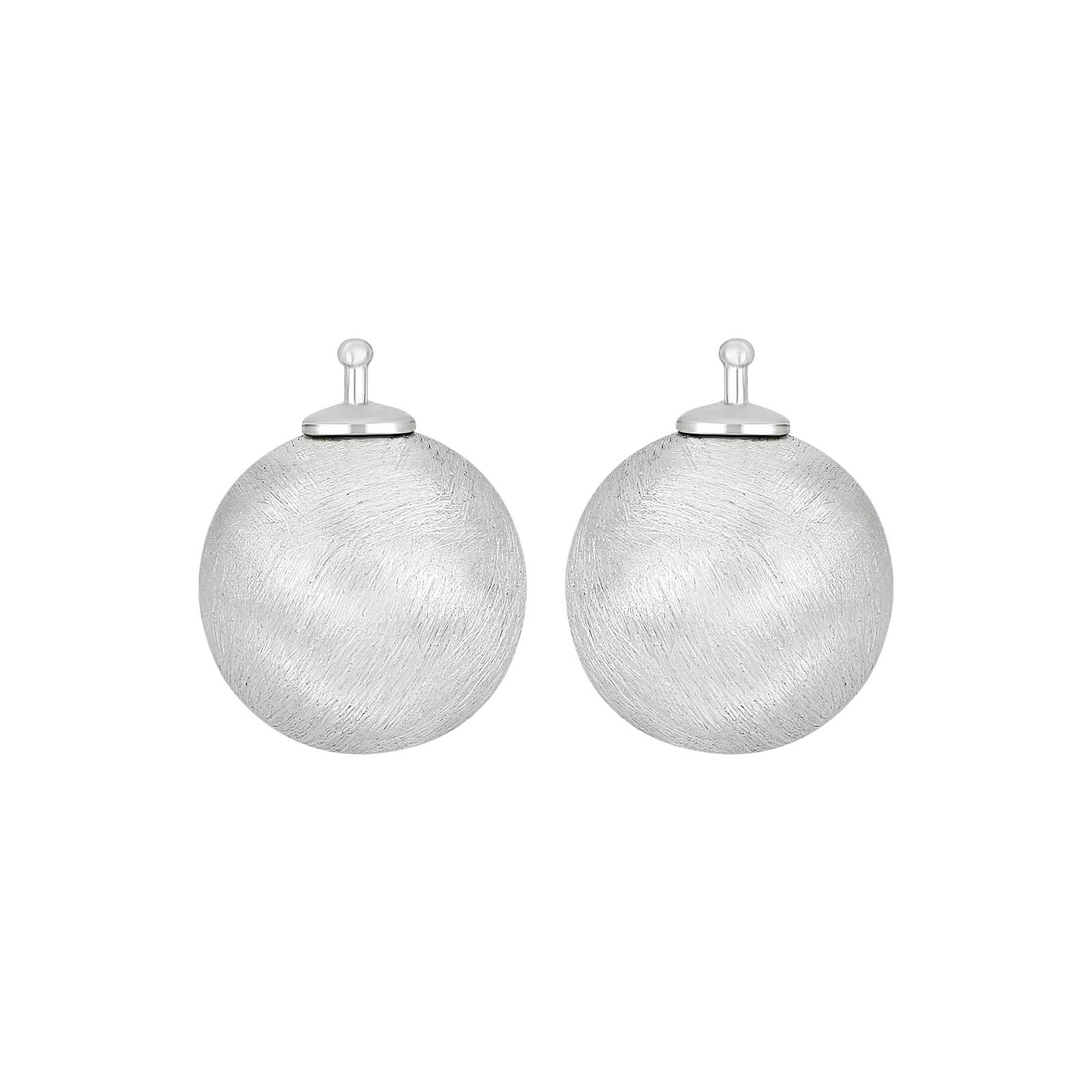 Eleganter Heide Heinzendorff Kugel-Systemanhänger aus mattiertem, rhodiniertem Silber, 14 mm