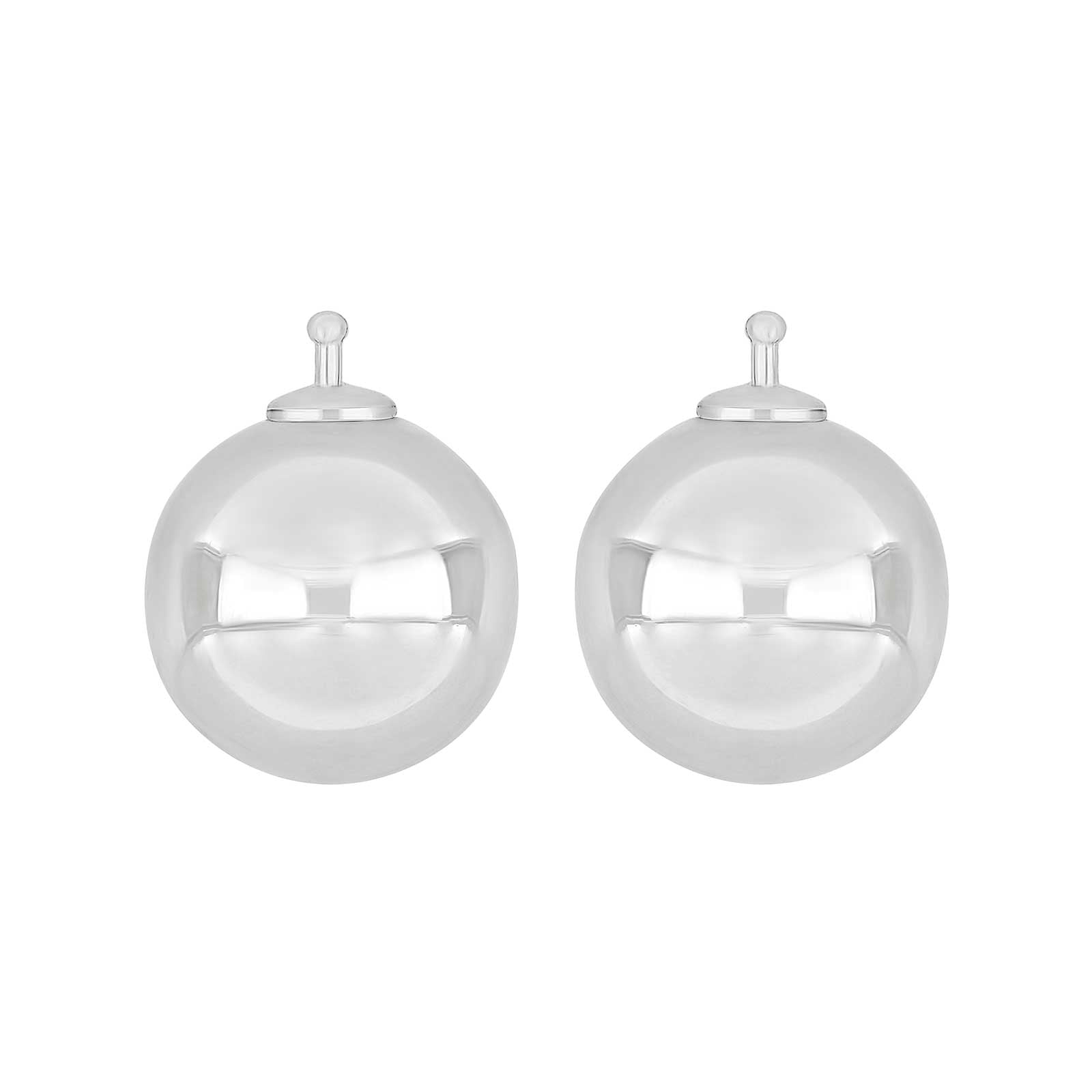 Elegantes Paar Kugelanhänger von Heide Heinzendorff aus rhodiniertem Silber, 16 mm – stilvoller und zeitloser Schmuck.