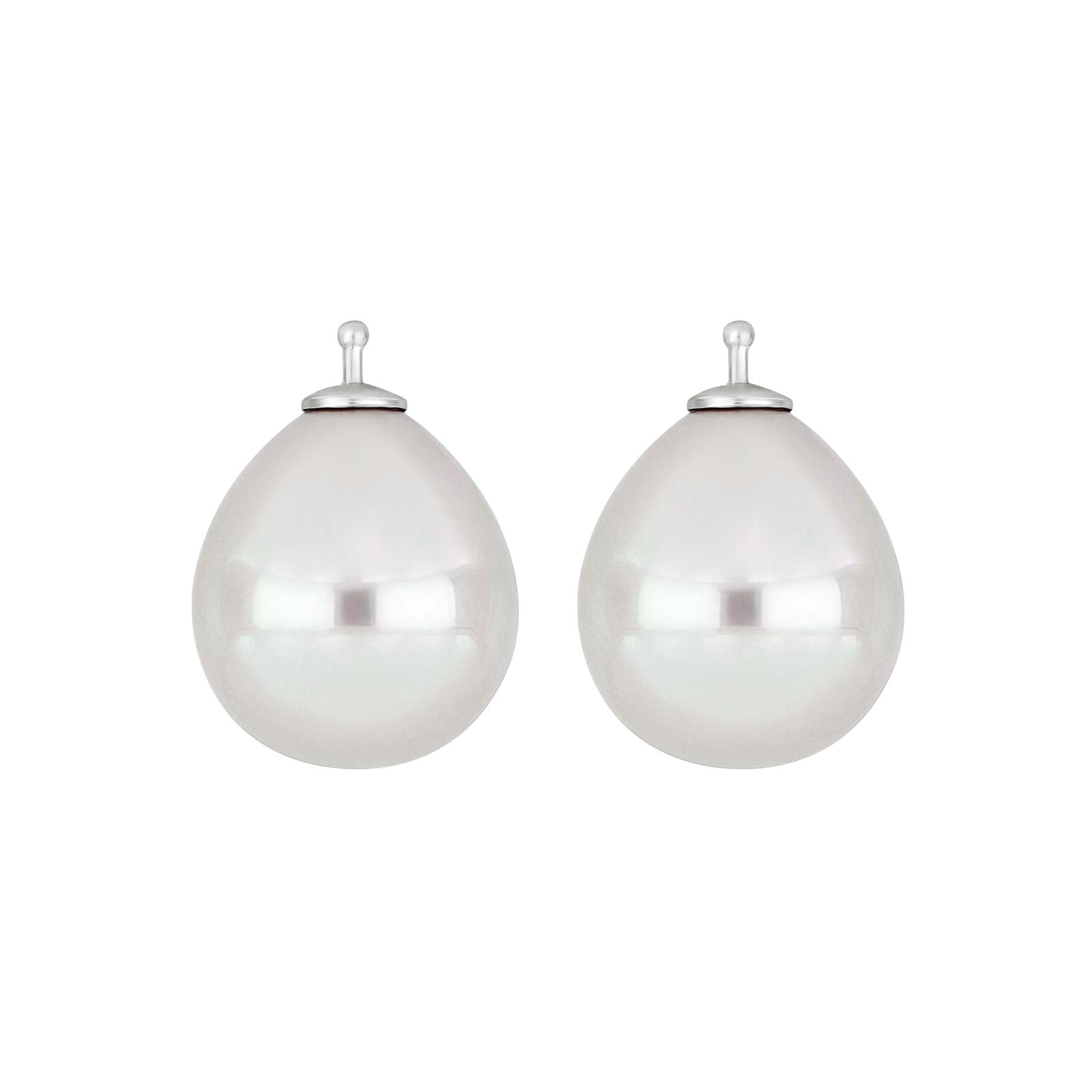 Elegante Heide Heinzendorff Mallorca-Ohrhänger aus Silber mit weißen Perlen, 14 × 16 mm