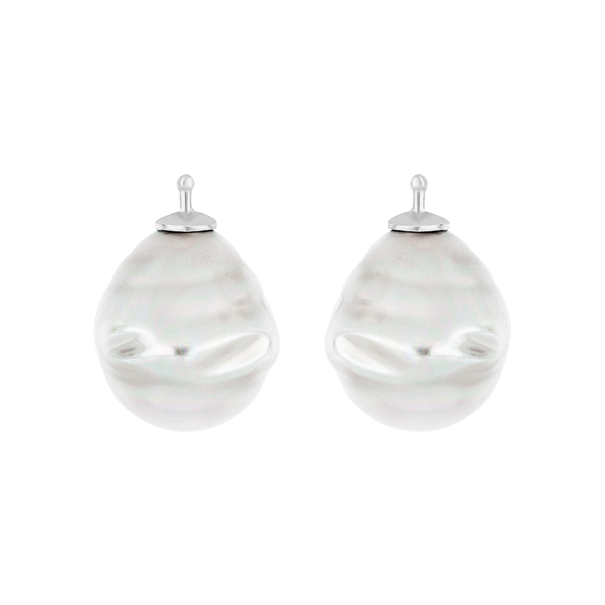 Elegante Heide Heinzendorff Mallorca Ohrringe aus Silber mit barocken Perlen