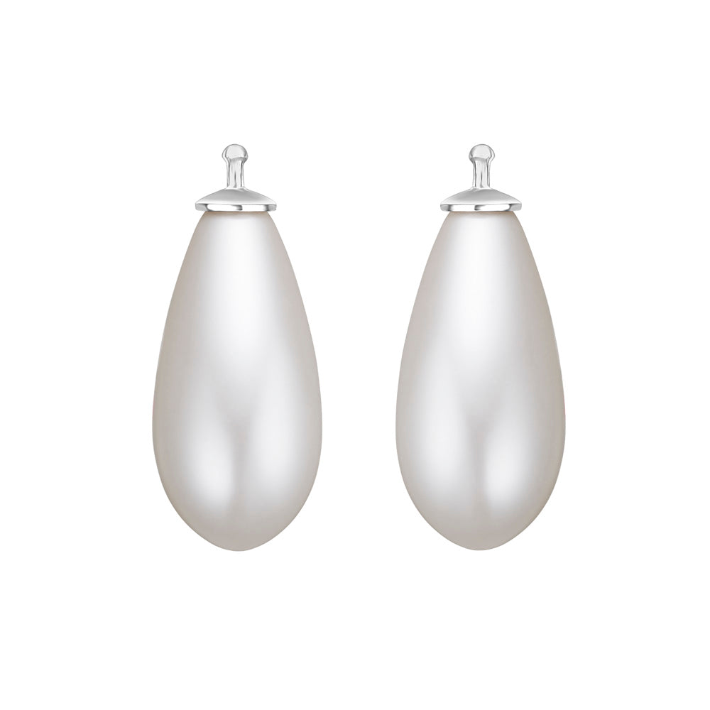 Eleganter Heide Heinzendorff Silberanhänger mit synthetischen Perlen in Farbe 07 und stilvollen, tropfenförmigen Perlen, Maße 10 × 21 mm
