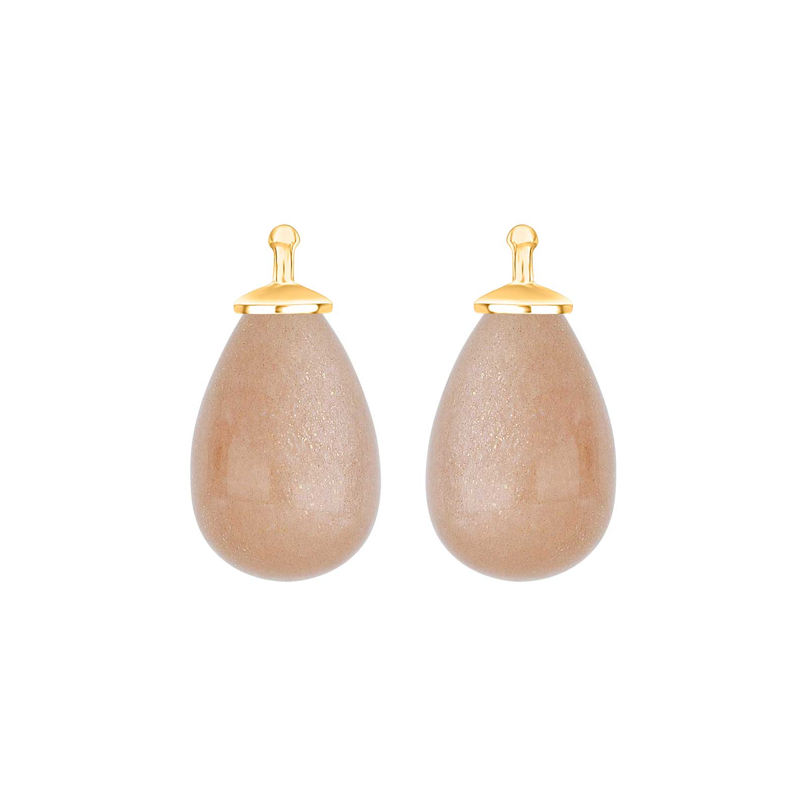 Eleganter Heide-Heinzendorff-Tropfenanhänger aus 8-karätigem Gold mit orangefarbenem Mondstein, 11 x 16 mm – stilvolles Schmuckstück vom Schmuckzentrum